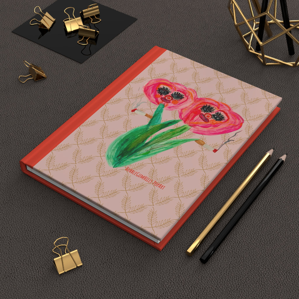 Smoking Tulip Ladies "The Secret Naughty Flower Society" Hardcover Matte Journal Notebook Diary – Lined 150 Pages