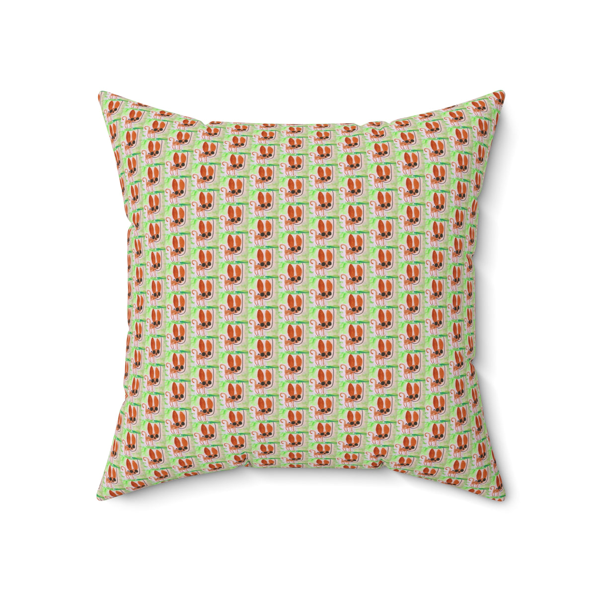 Tiny Chihuahua Dog Walk Pattern Square Throw Pillow- Novelty Dopamine Pillow for Dog Lovers