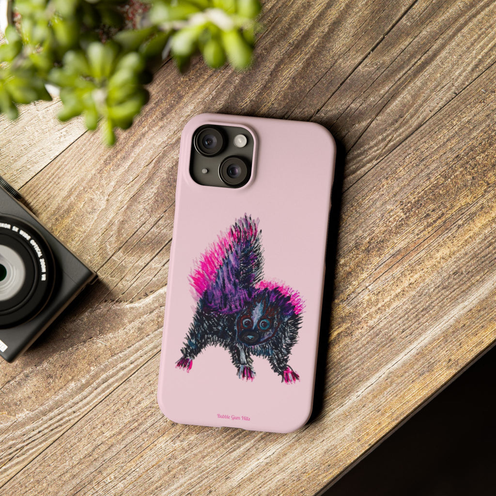 Pink Baby Punk Skunk Slim Mobile Phone Case — Cute Retro Animal Phone Cover