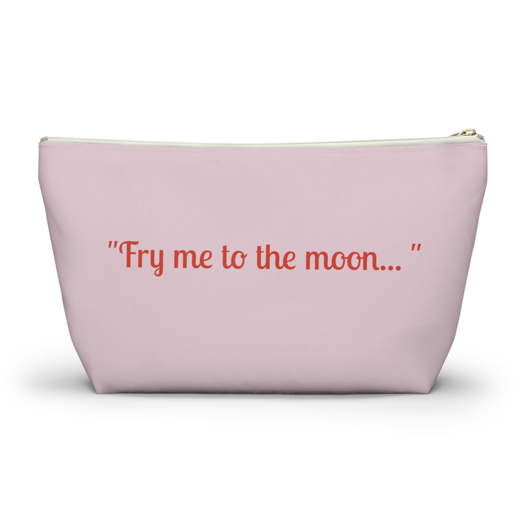 Cute Pink Fun French Fry Makeup Accessories Pouch Zipper Bag Day or Travel Small & Large
