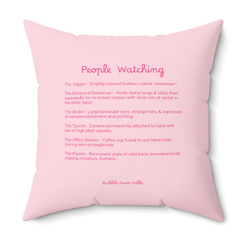 "The People Watching" Birds Decorative Throw Pillow