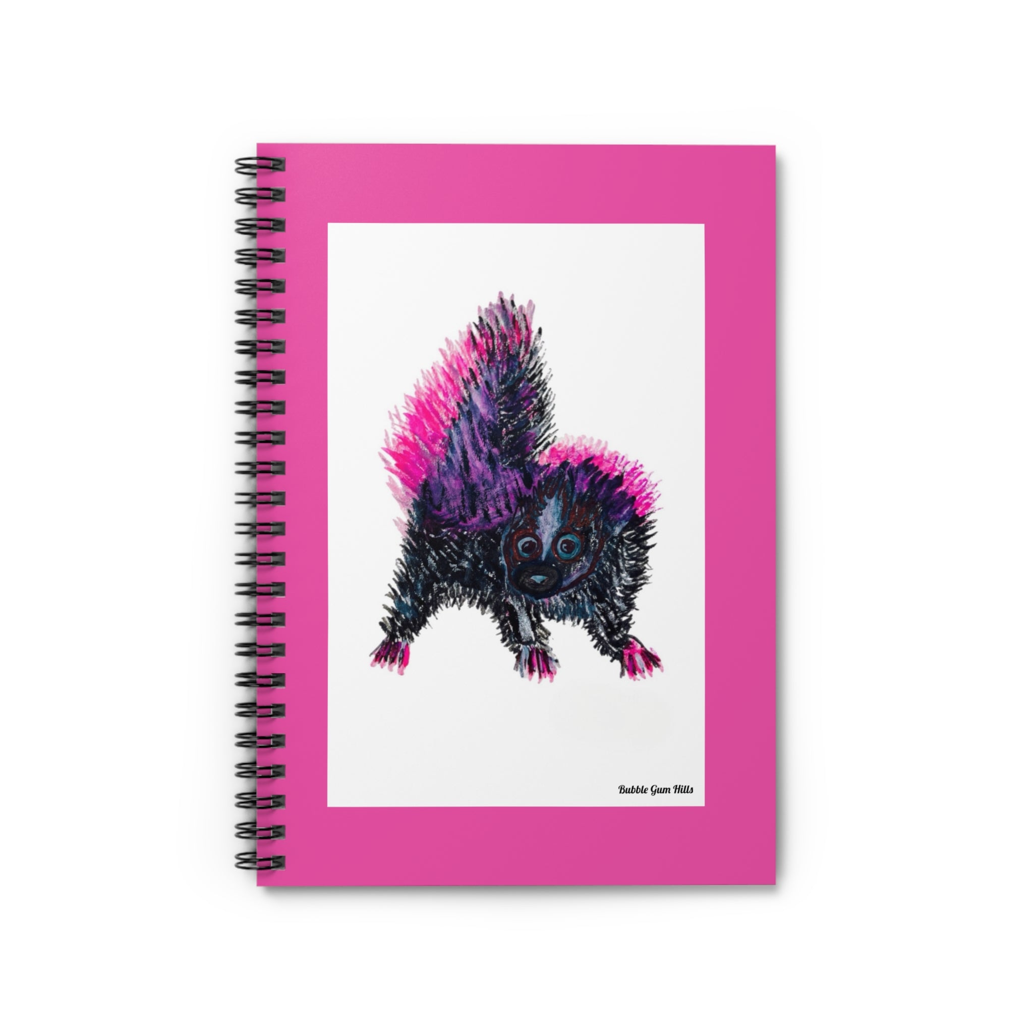 Pink Punk Skunk Art Spiral Notebook Journal