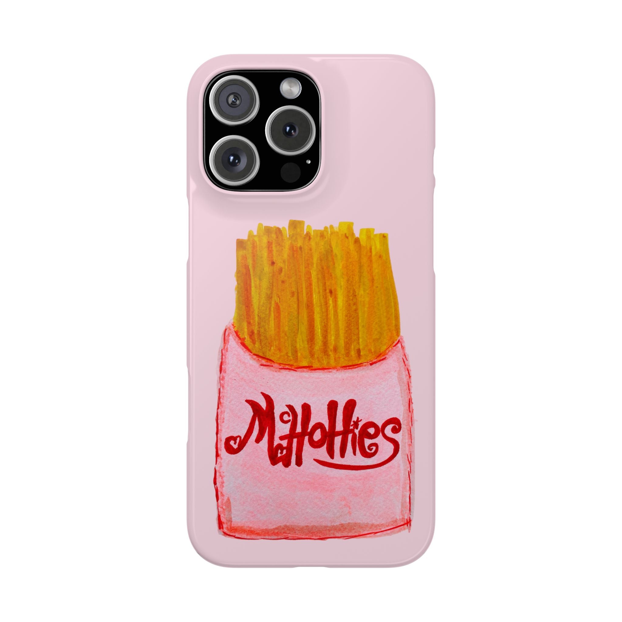 Pink French Fry Phone Case — Cute Fun 'McHotties' Snack Art Slim Case