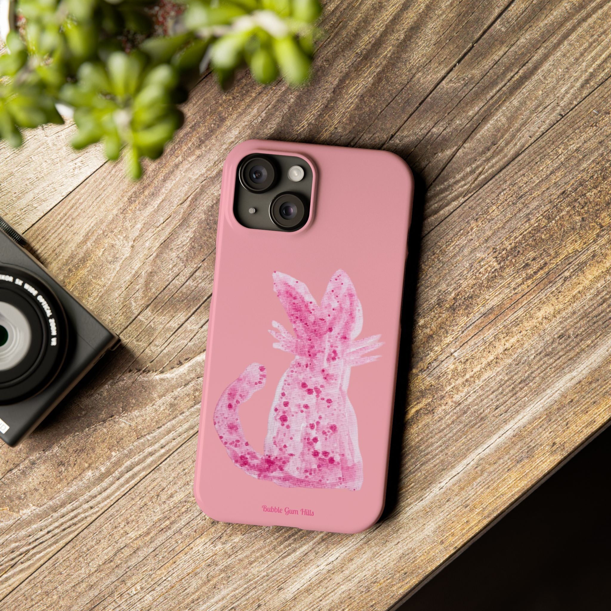 Pink Watercolor Kitty Cat Slim Phone Case – Cute Pastel iPhone Cover