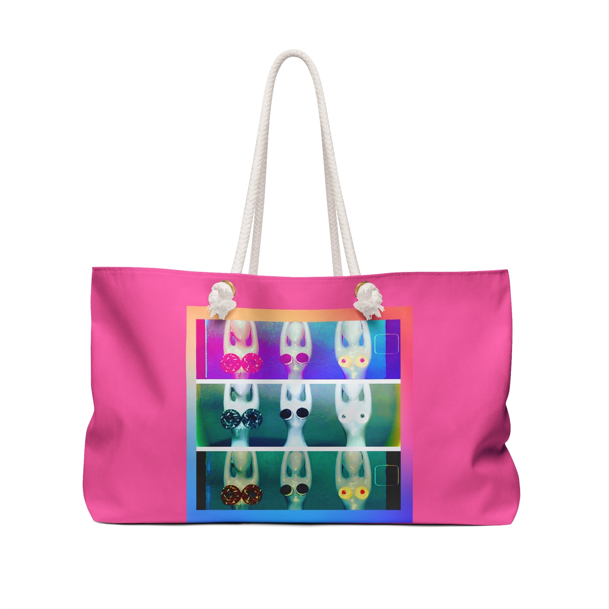 Ladies of Yoga  — Pop Art  Large Double Strap Shoulder Tote Bag