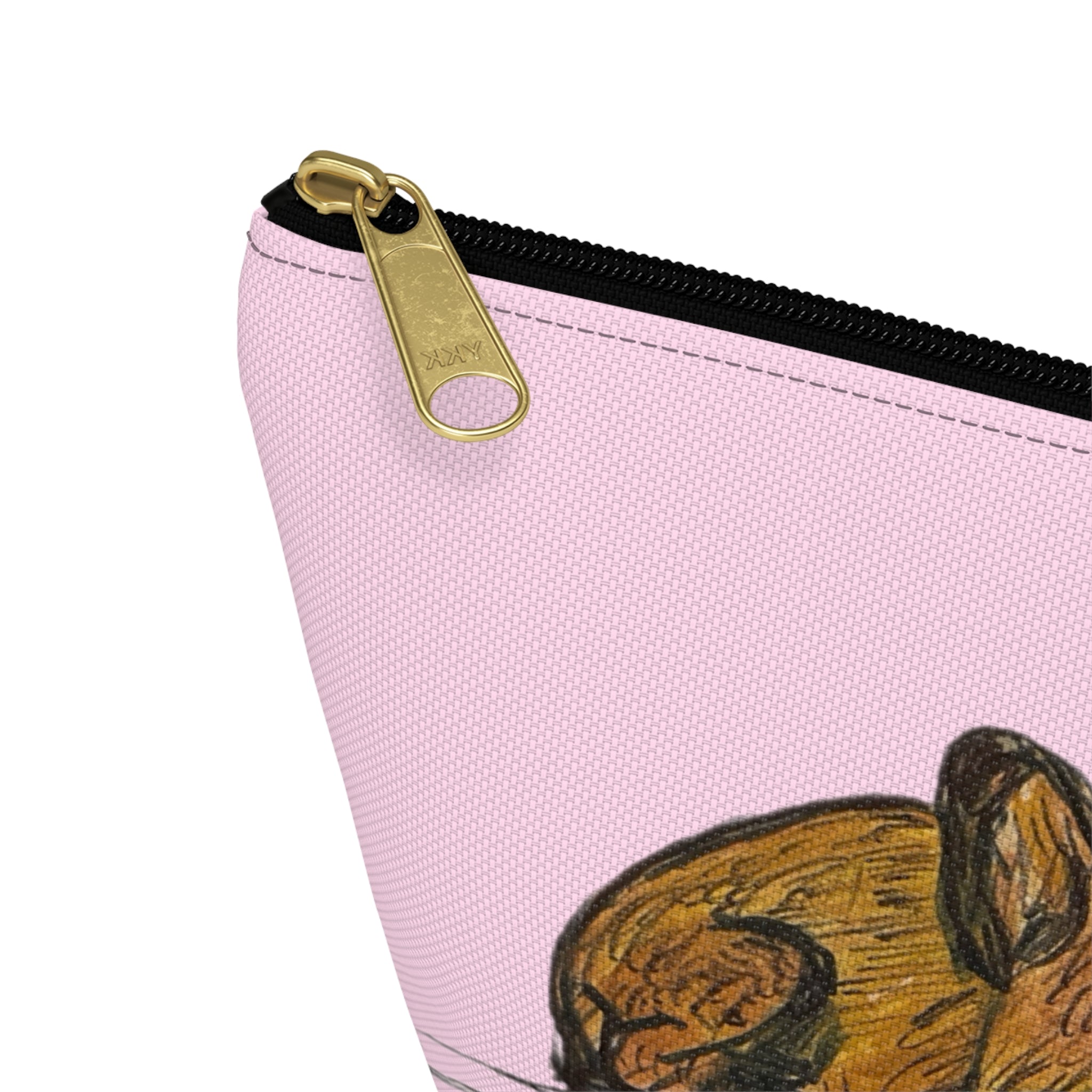 Cute Chocolate Brown French Bulldog Accessories Makeup Pouch Zipper Bag Day or Travel Small & Large