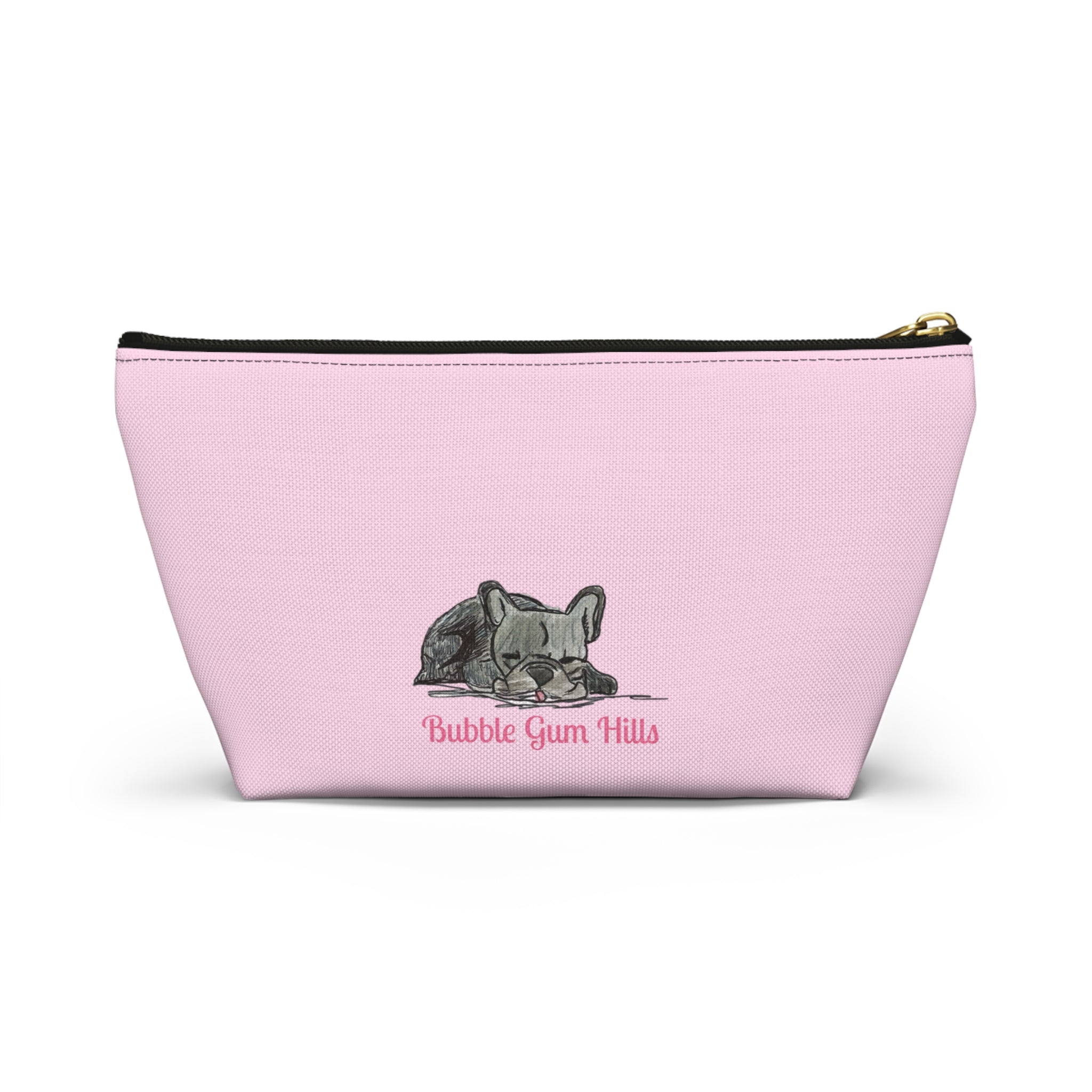 Cute Blue Gray French Bulldog Makeup Accessory Pouch Zipper Bag Day or Travel Small & Large