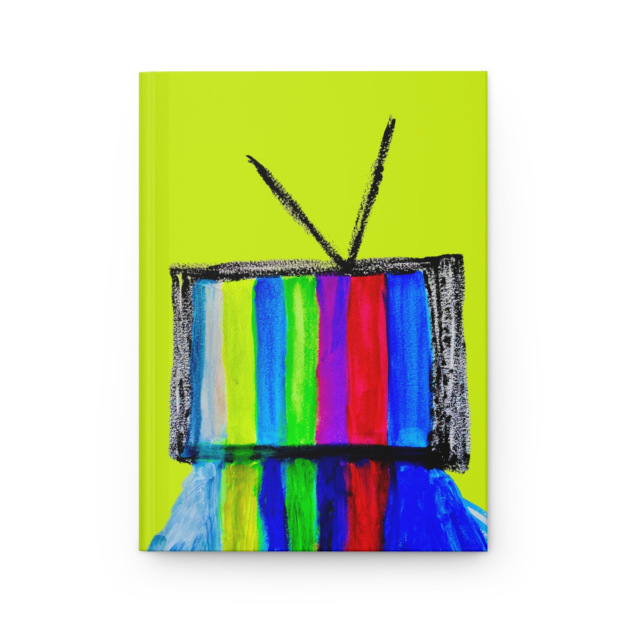 Retro TV Art Hardcover Journal — Colorful Test Pattern Notebook