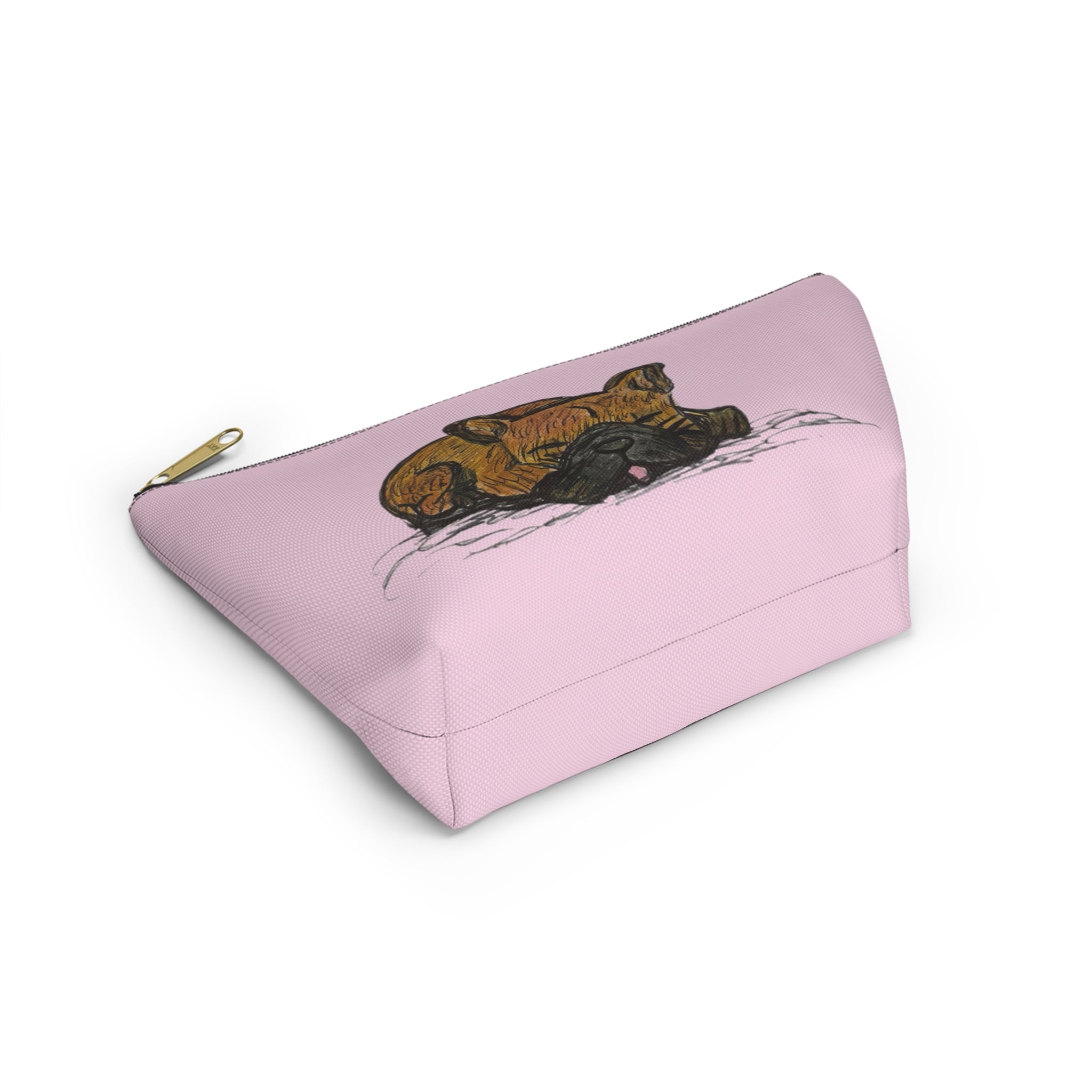 Cute Chocolate Brown French Bulldog Accessories Makeup Pouch Zipper Bag Day or Travel Small & Large