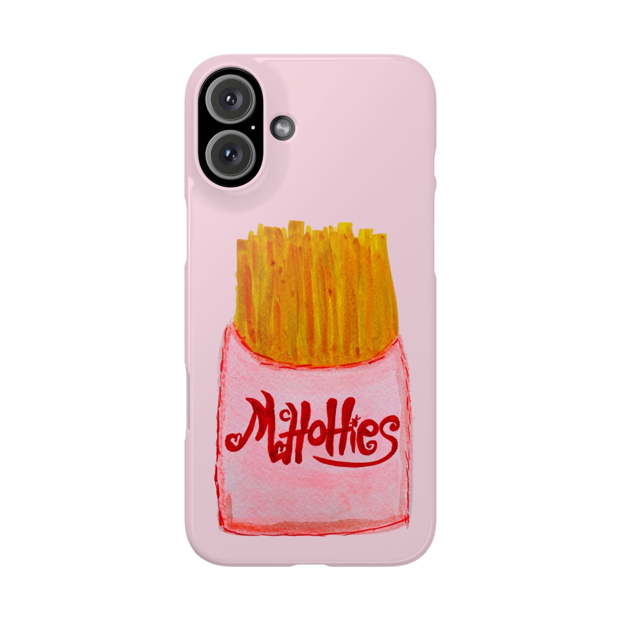 Pink French Fry Phone Case — Cute Fun 'McHotties' Snack Art Slim Case