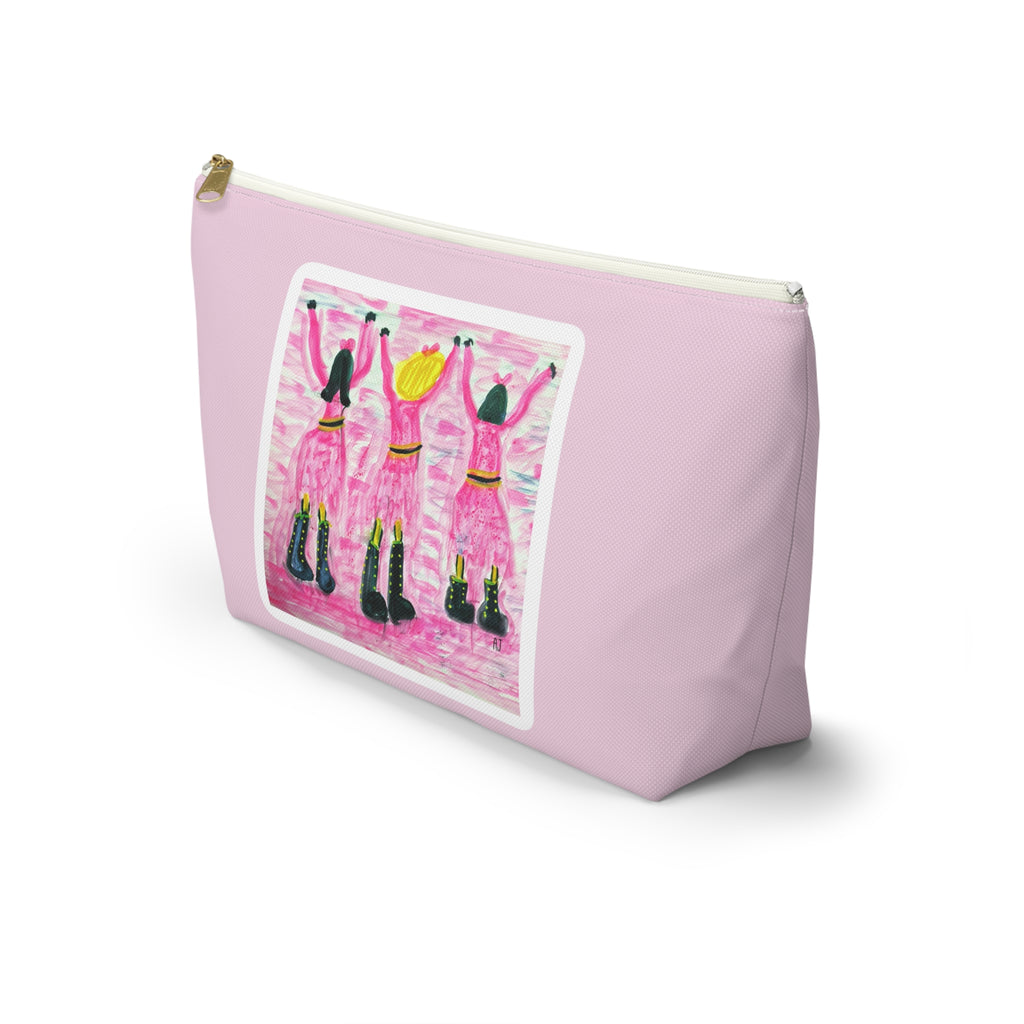 Pink Girl Gang Accessory Pouch — 'Bubble Gum Hills' T-Bottom Makeup Bag