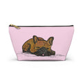 Cute Chocolate Brown French Bulldog Accessories Makeup Pouch Zipper Bag Day or Travel Small & Large