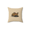 Brown French Bulldog Sleeping - Throw Pillow