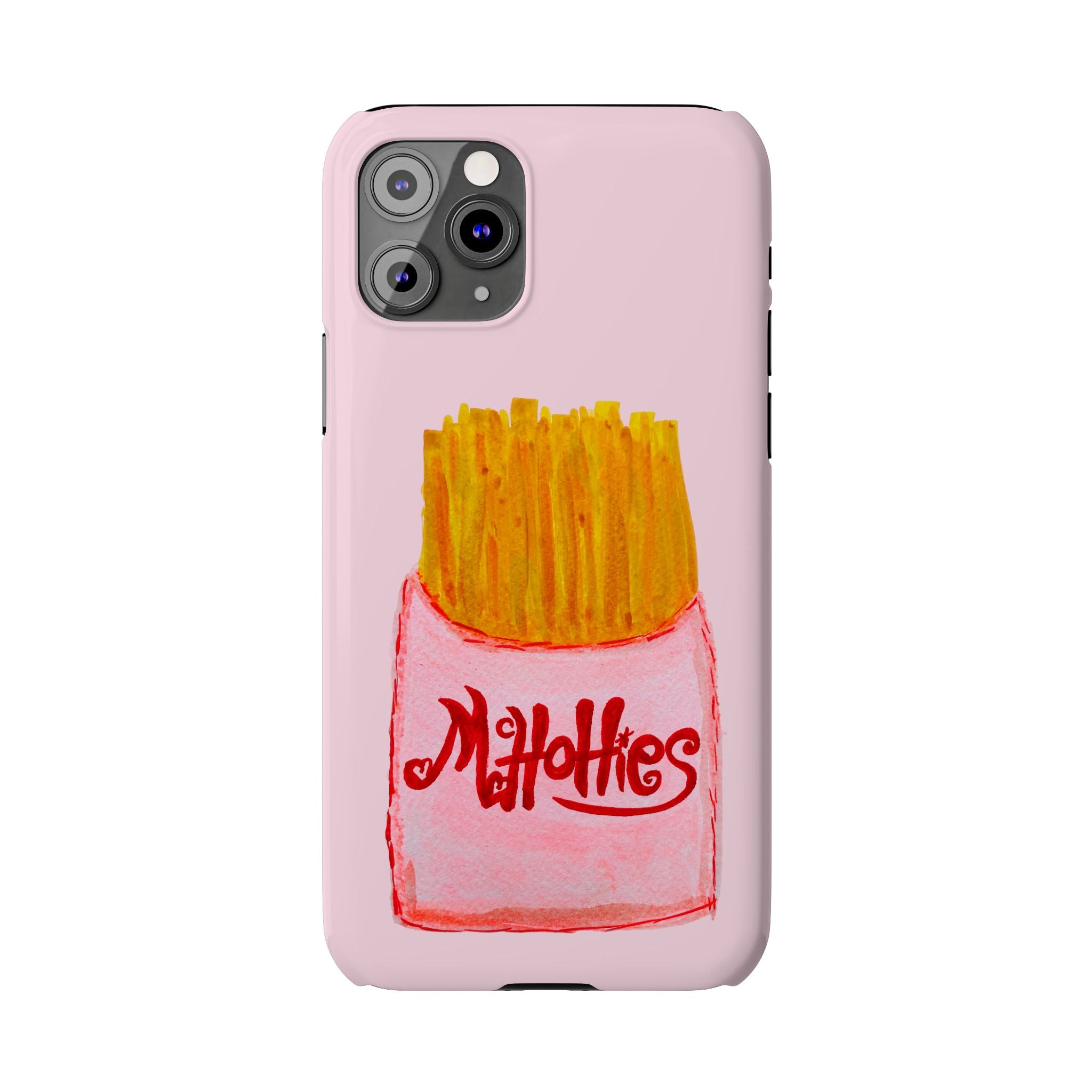 Pink French Fry Phone Case — Cute Fun 'McHotties' Snack Art Slim Case