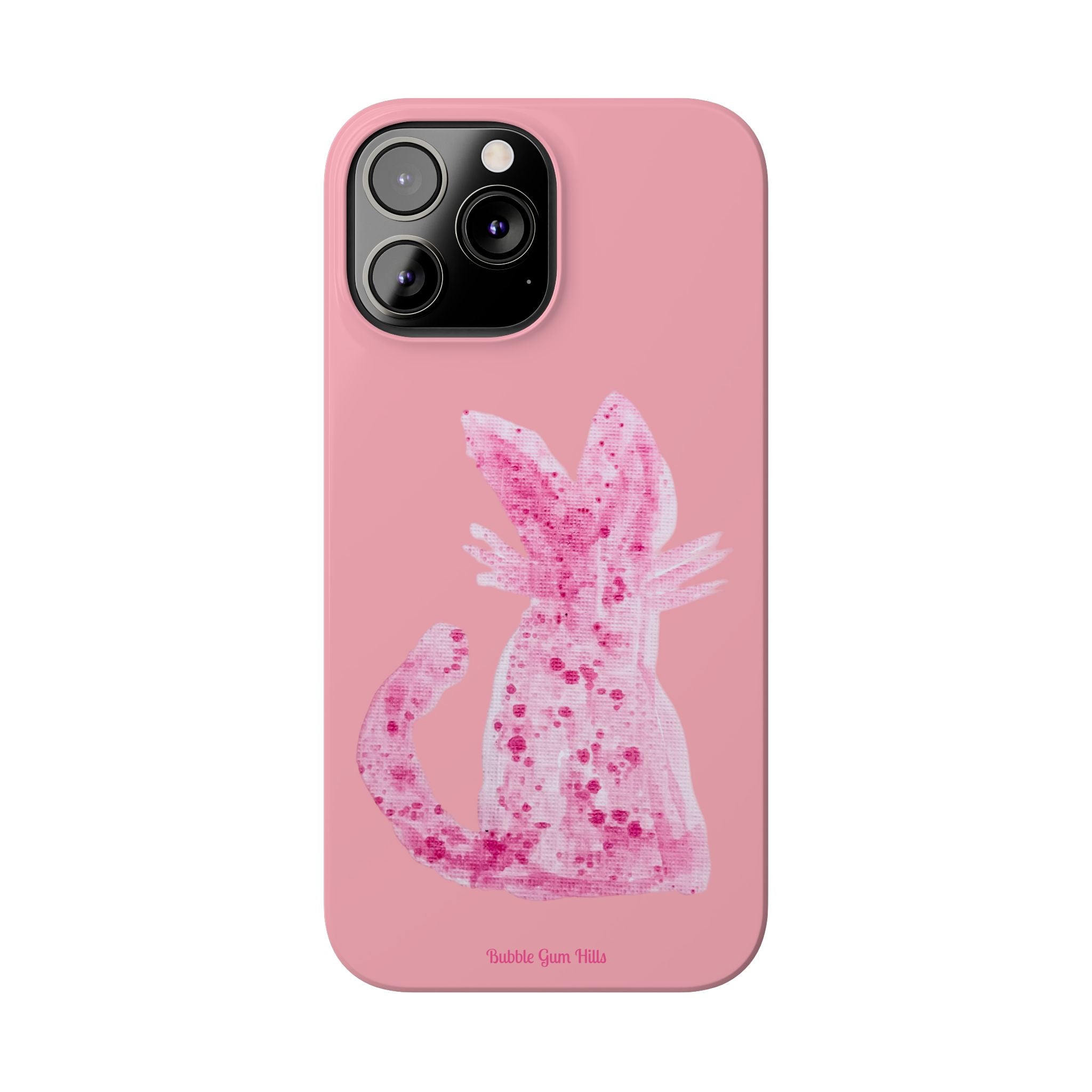 Pink Watercolor Kitty Cat Slim Phone Case – Cute Pastel iPhone Cover