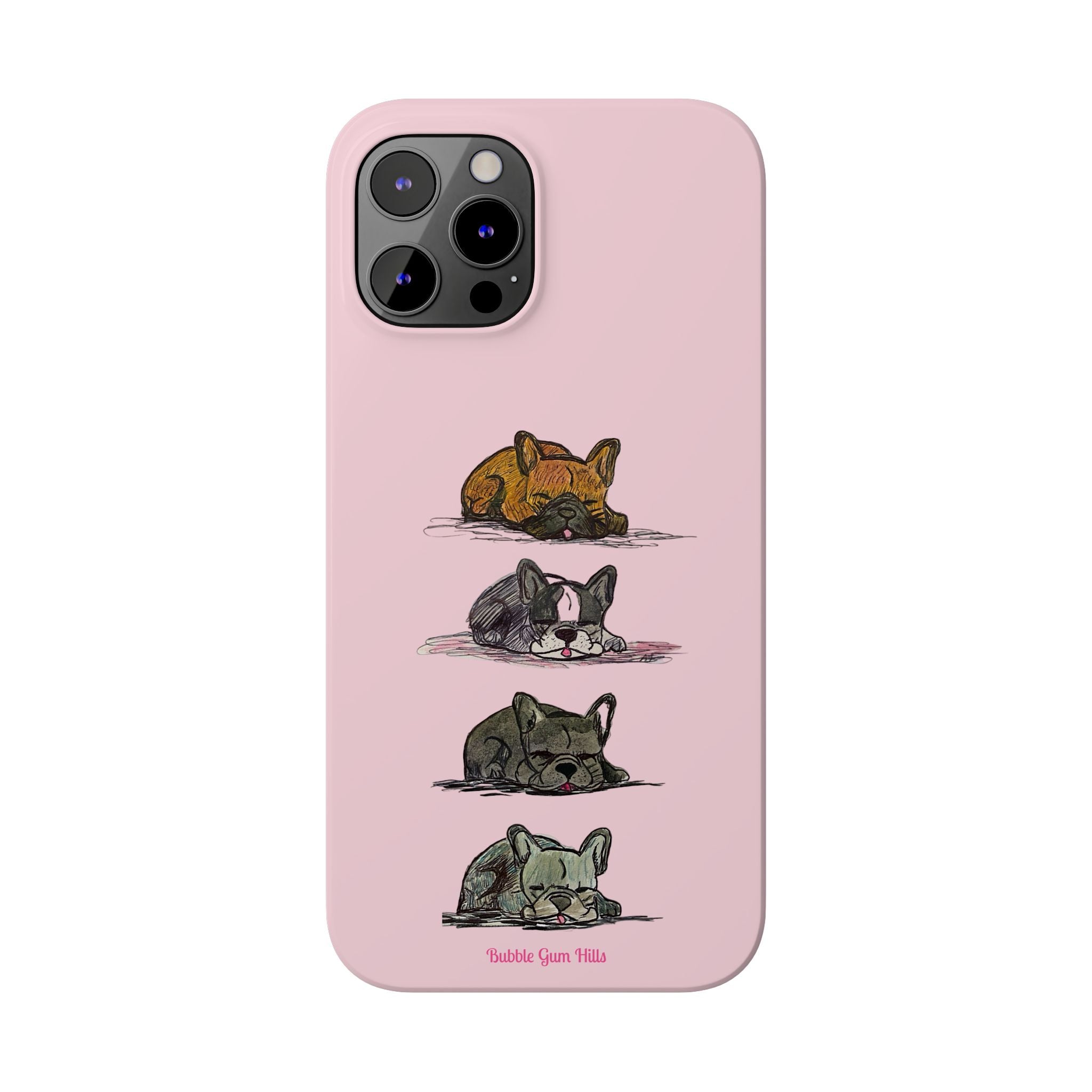 Sleeping French Bulldogs Slim Phone Case — Cute Nap Stack Pet iPhone Cover