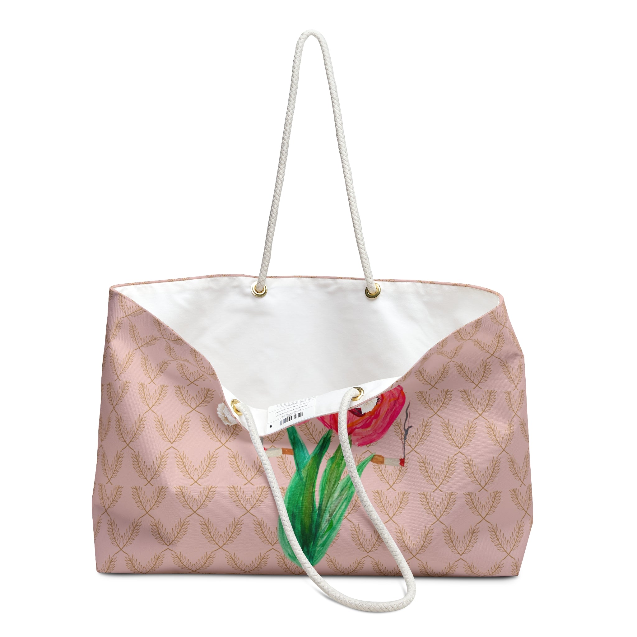 Tulips Hot Mess Fun Floral Large Shoulder Double Strap Tote Bag