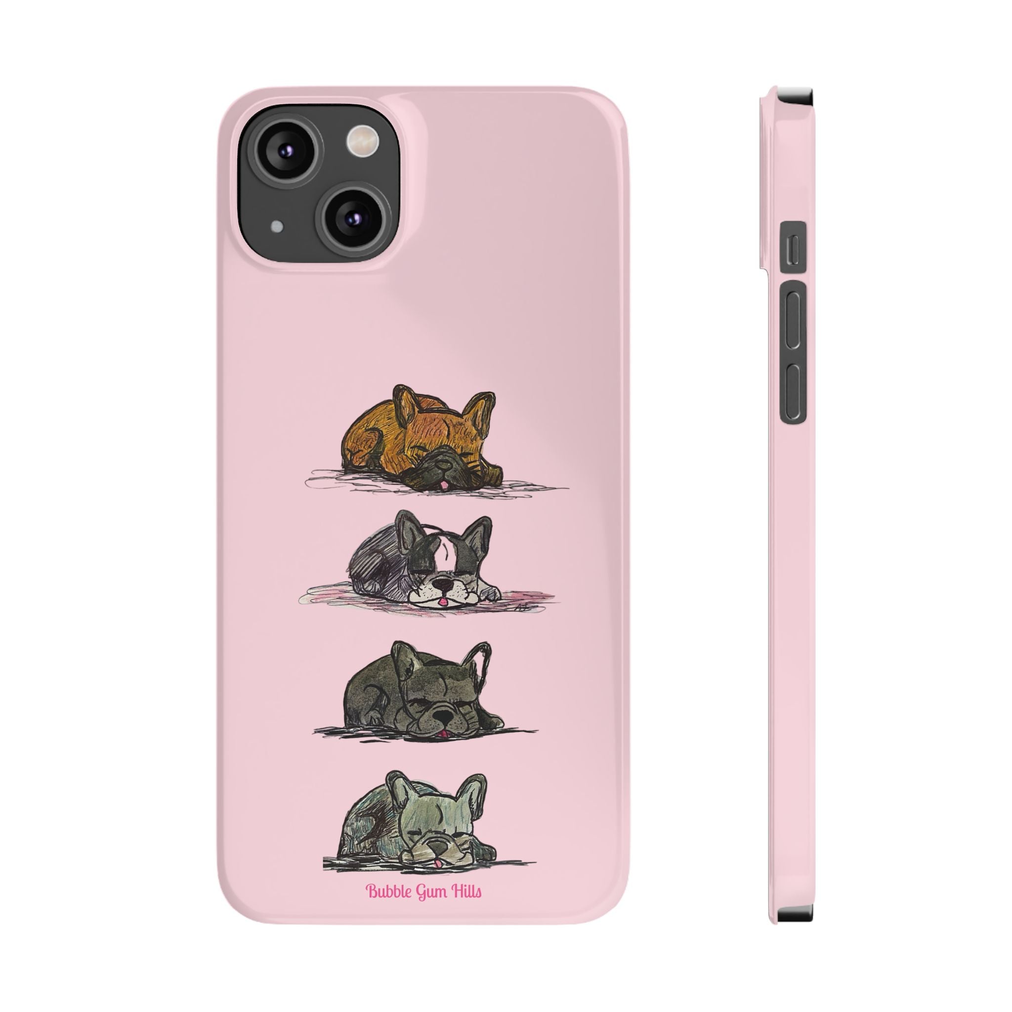 Sleeping French Bulldogs Slim Phone Case — Cute Nap Stack Pet iPhone Cover