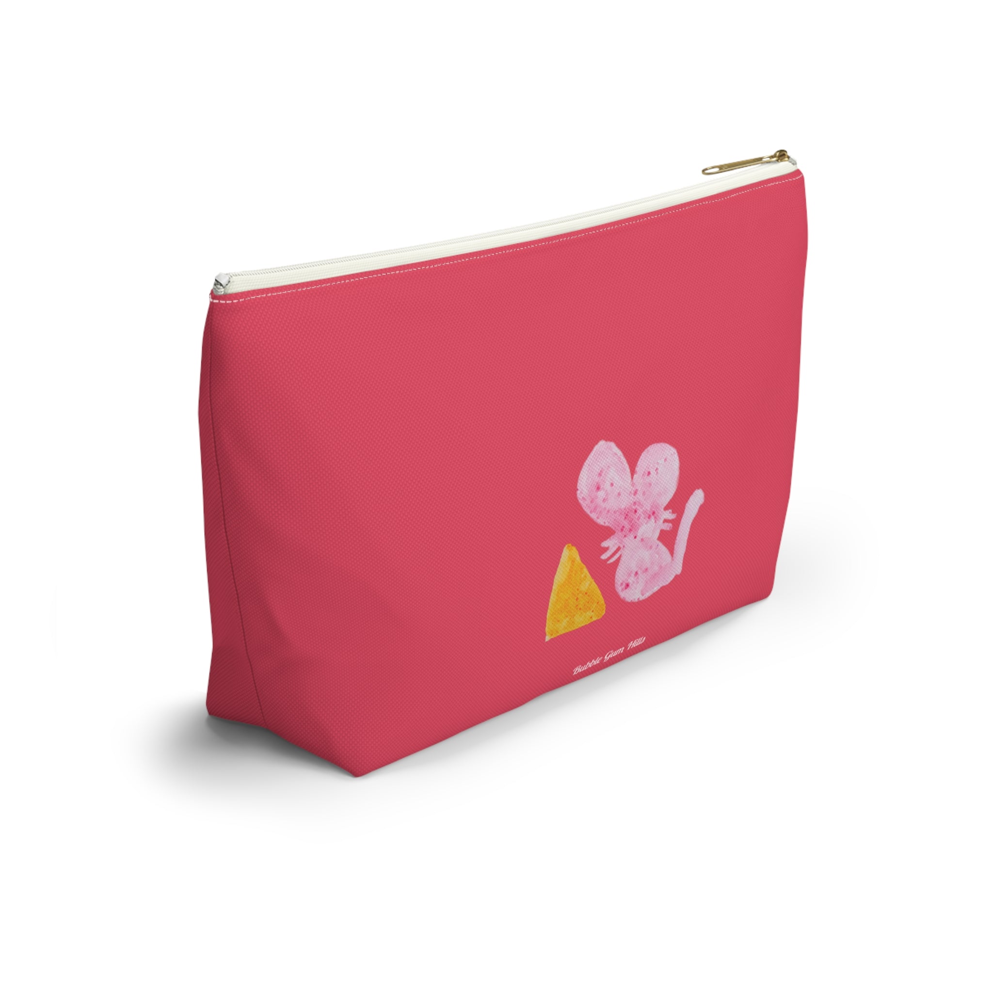 Fun Cat & Mouse Pink Accessories Makeup Zipper Bag Pouch Cute Day & Travel Bag Small & Large