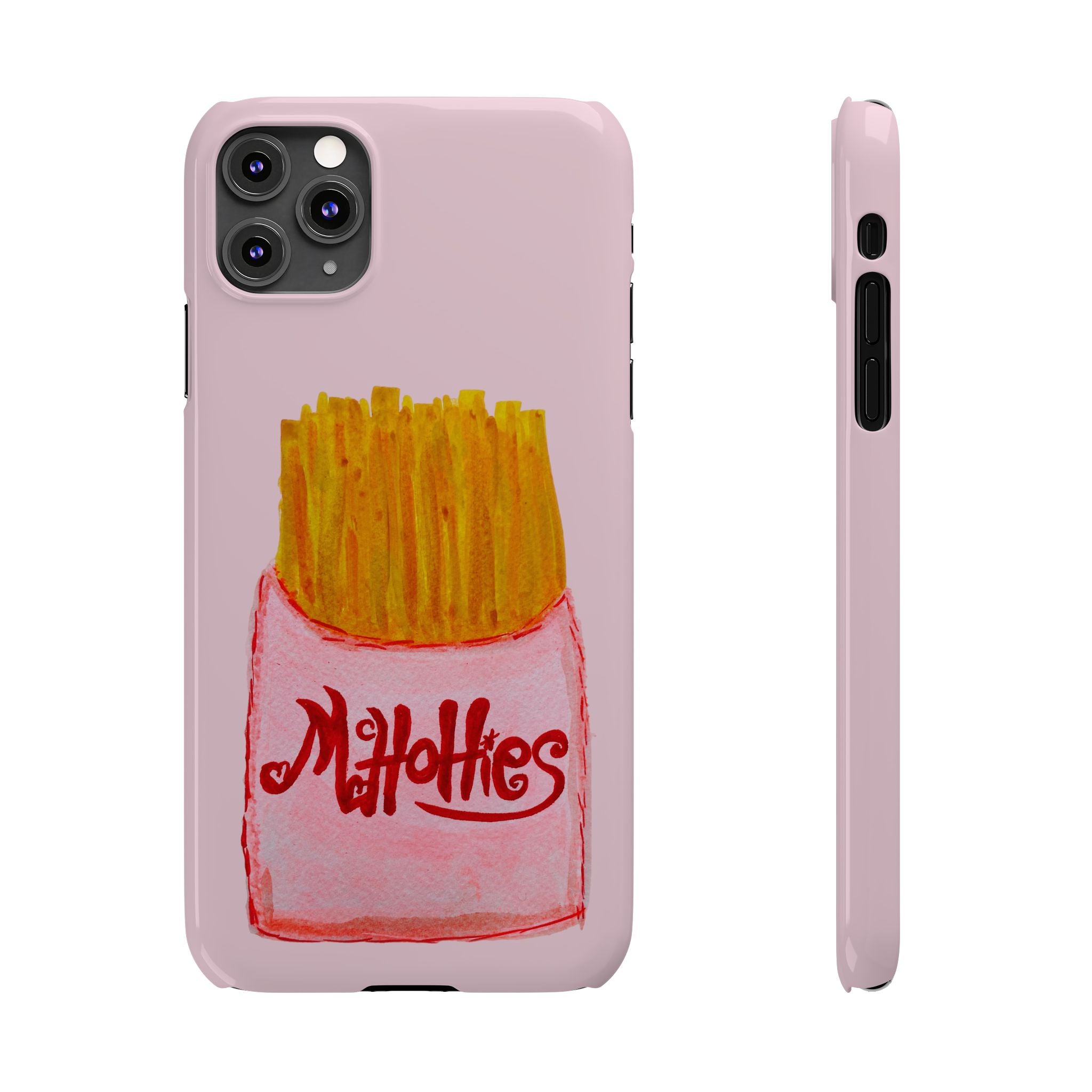 Pink French Fry Phone Case — Cute Fun 'McHotties' Snack Art Slim Case