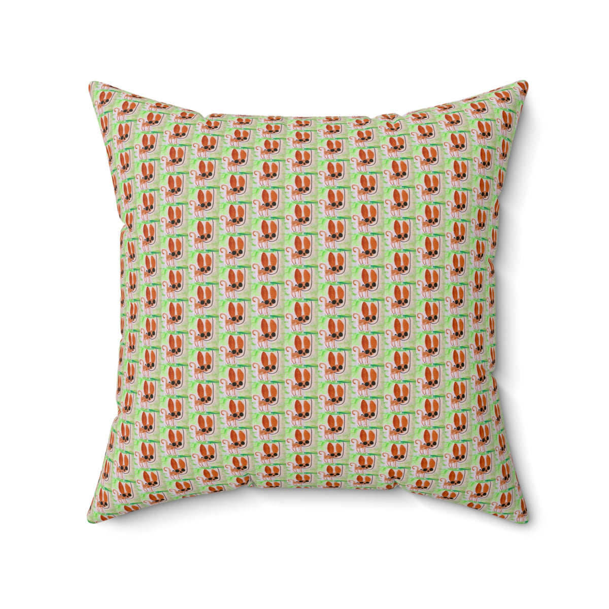 Tiny Chihuahua Dog Walk Pattern Square Throw Pillow- Novelty Dopamine Pillow for Dog Lovers