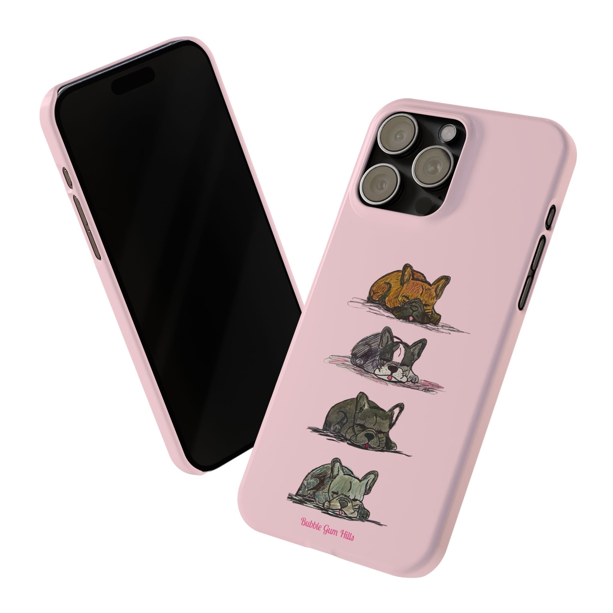 Sleeping French Bulldogs Slim Phone Case — Cute Nap Stack Pet iPhone Cover