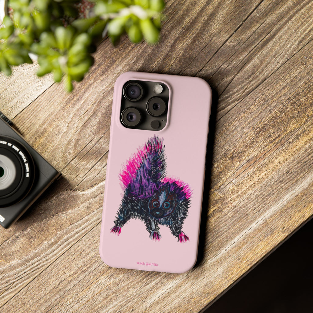Pink Baby Punk Skunk Slim Mobile Phone Case — Cute Retro Animal Phone Cover