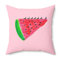 "Watermelon Takeover: March of the Ants " — Decorative Summer Throw Pillow