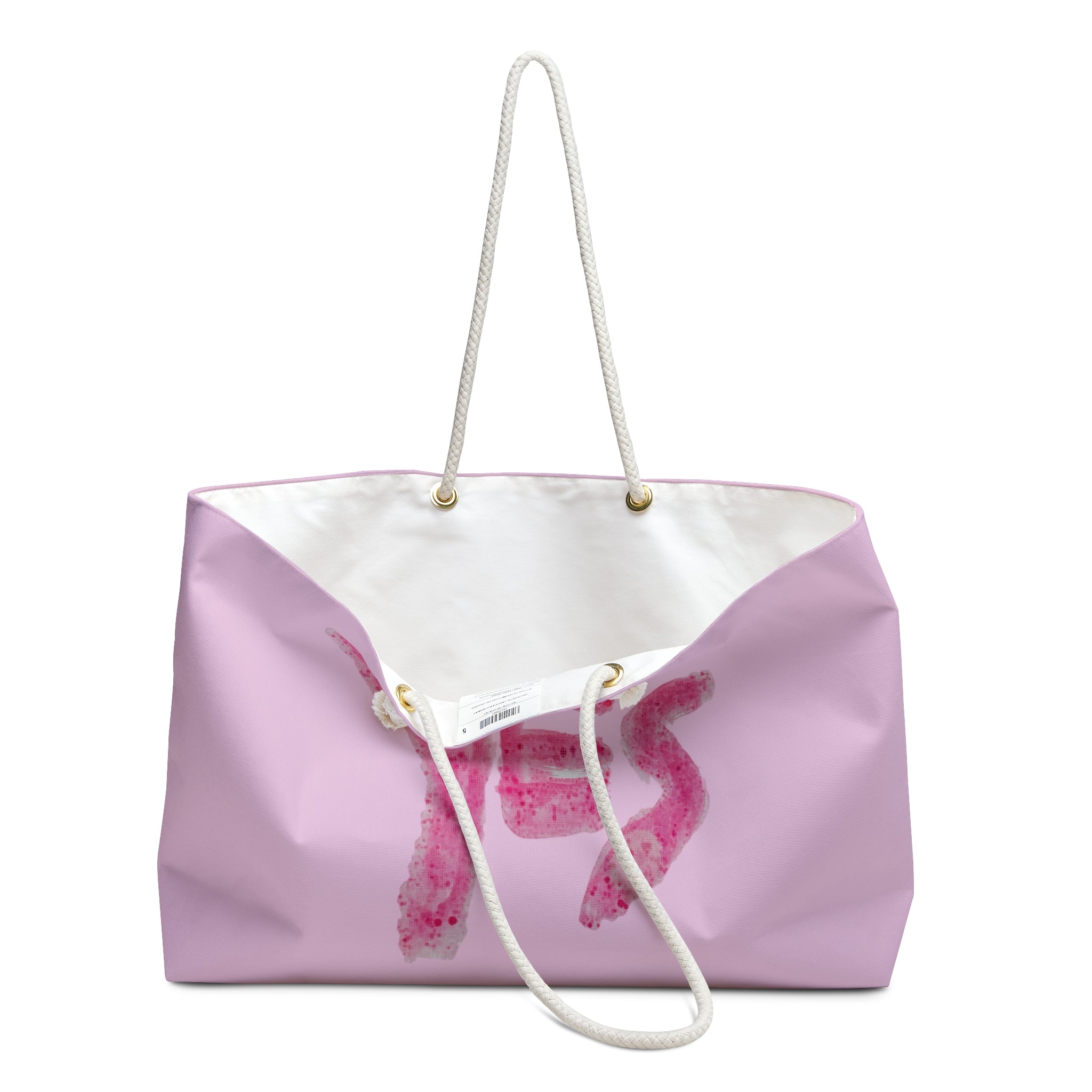 YES & NO Statement Tote Bag | Pink Canvas Weekender Travel Bag