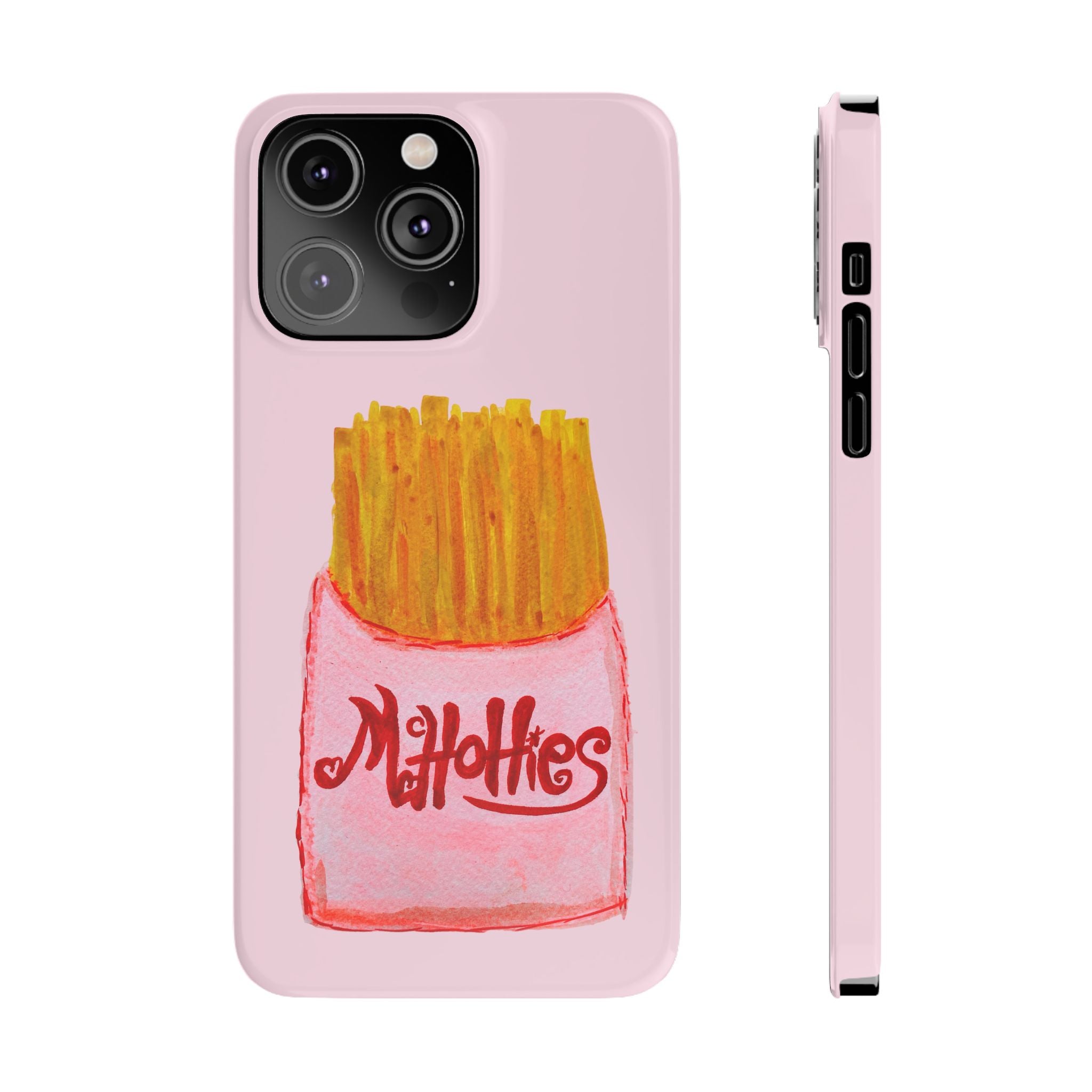 Pink French Fry Phone Case — Cute Fun 'McHotties' Snack Art Slim Case