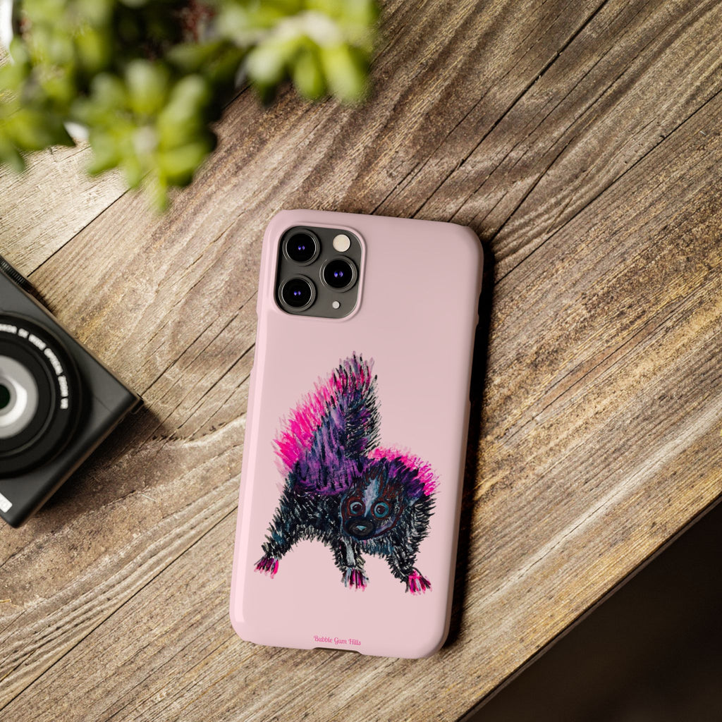 Pink Baby Punk Skunk Slim Mobile Phone Case — Cute Retro Animal Phone Cover