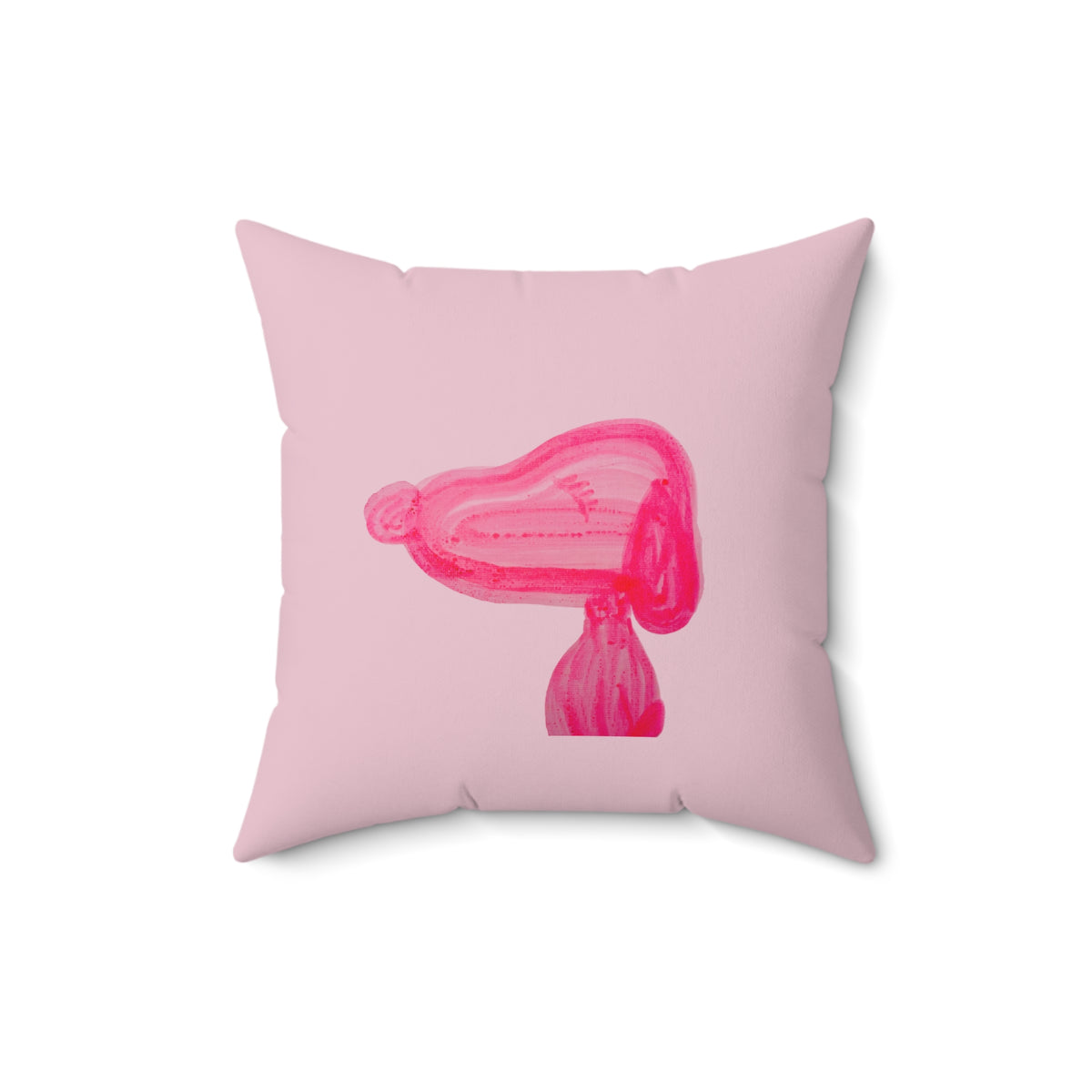 Pink Bubble Gum Pop Art Puppy Dog Square Decorative Throw Pillow -  Dopamine Decorative Pillow for Dog Lovers