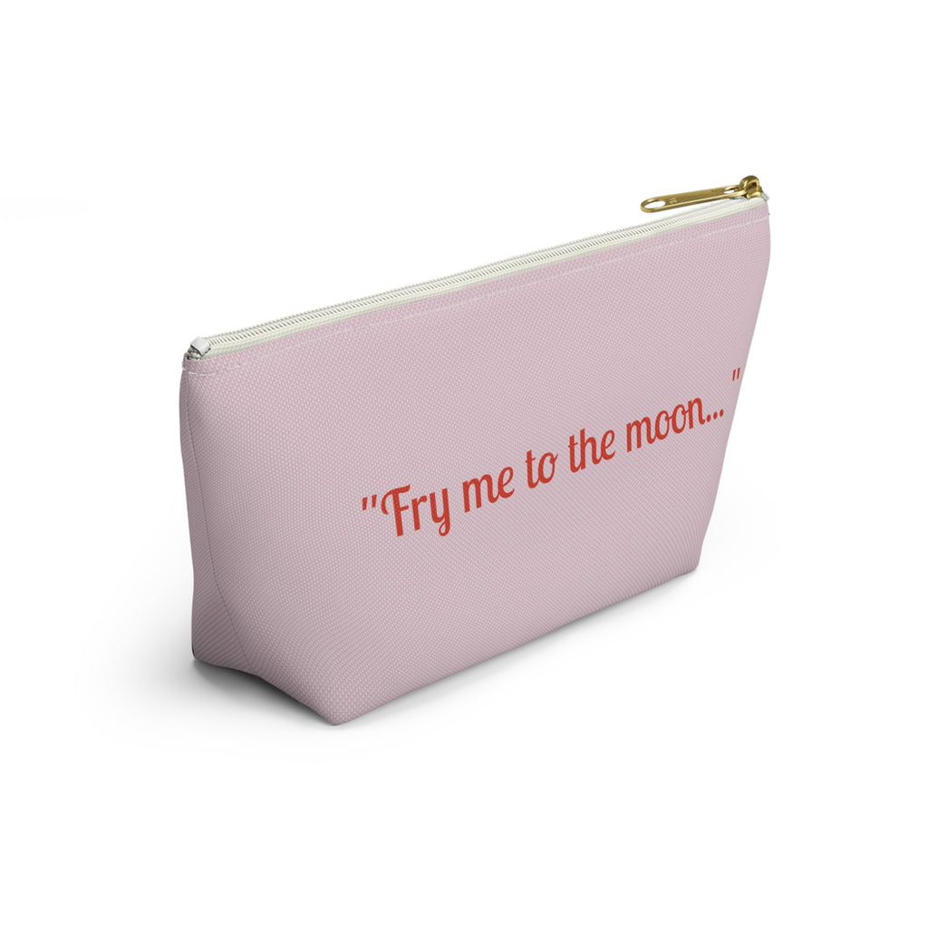 Cute Pink Fun French Fry Makeup Accessories Pouch Zipper Bag Day or Travel Small & Large
