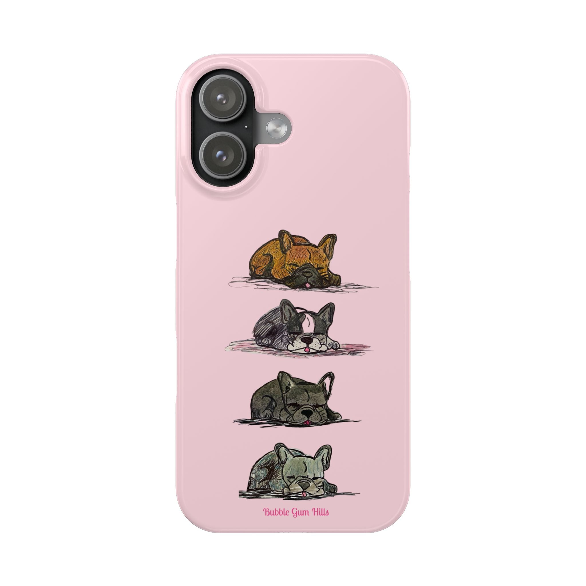 Sleeping French Bulldogs Slim Phone Case — Cute Nap Stack Pet iPhone Cover