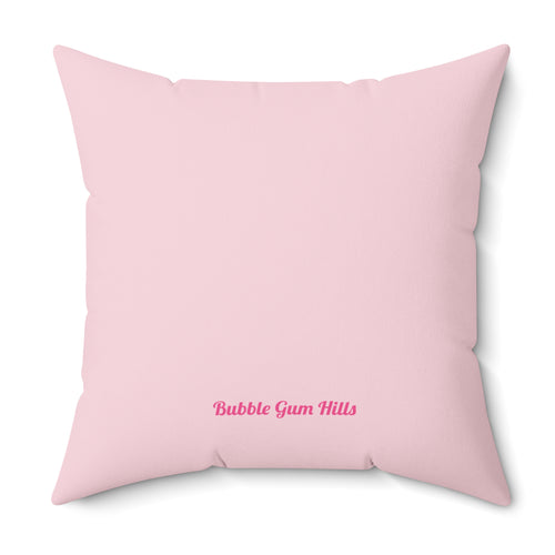 Brown French Bulldog Sleeping - Pink Decorative Throw Pillow