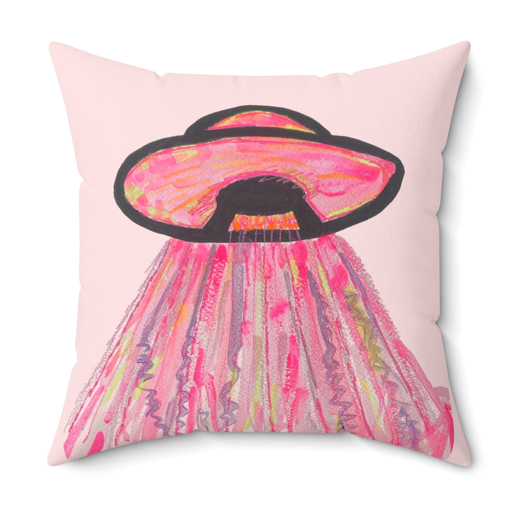 If Aliens Were Pink! Warning Cosmic Cuteness Detected Decorative Throw Pillow