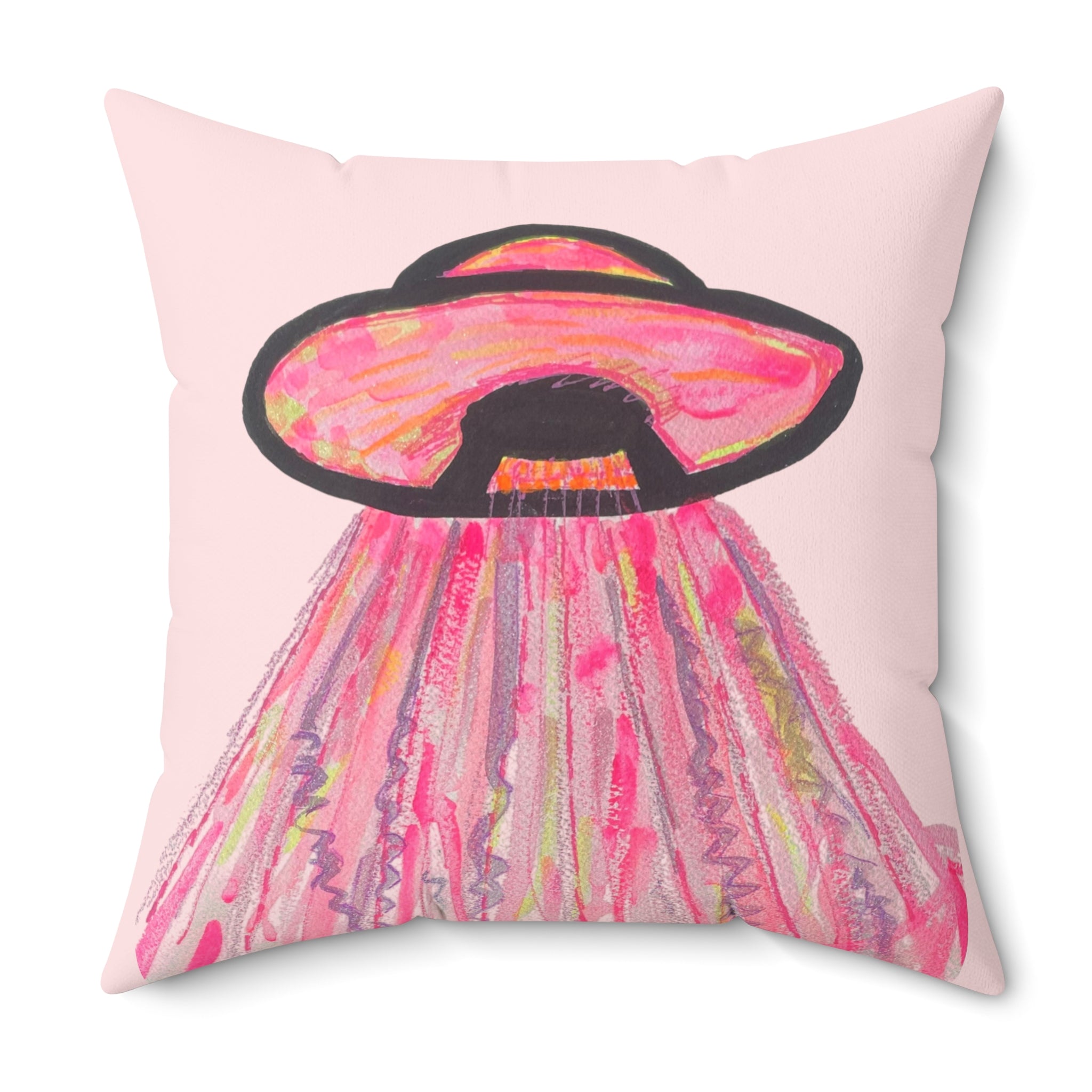 If Aliens Were Pink! Warning Cosmic Cuteness Detected Decorative Throw Pillow