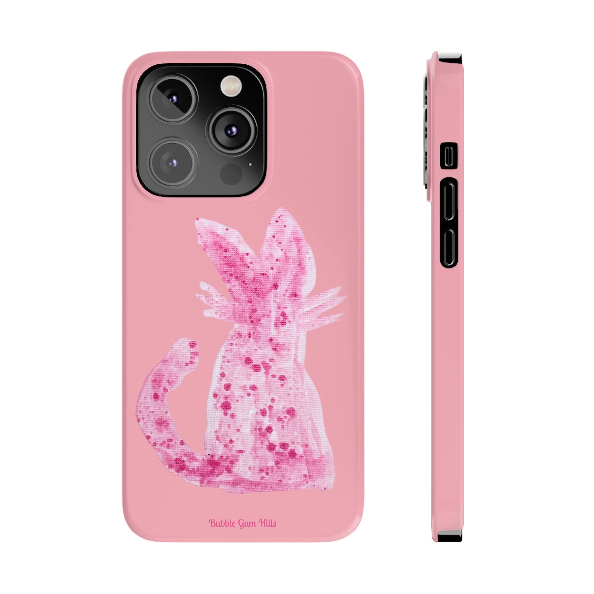 Pink Watercolor Kitty Cat Slim Phone Case – Cute Pastel iPhone Cover