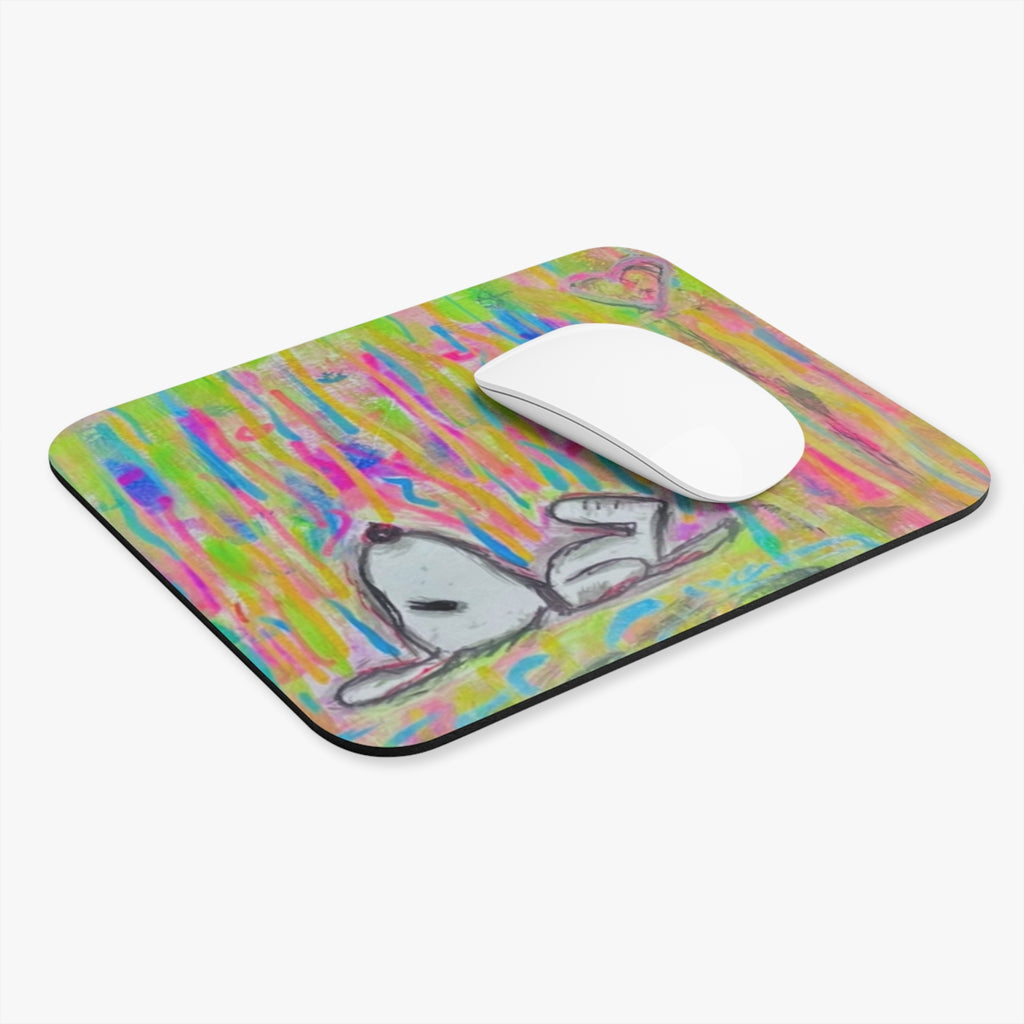 Puppy Love — Cute Rainbow Abstract Desk Mat