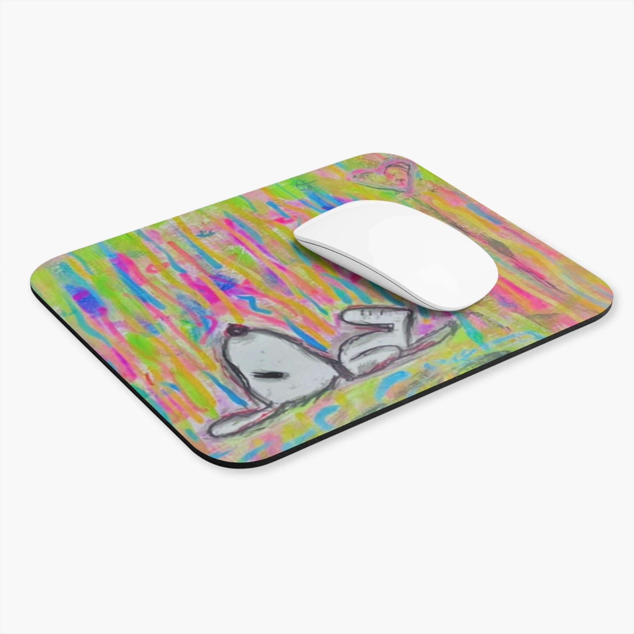 Puppy Love — Cute Rainbow Abstract Desk Mat