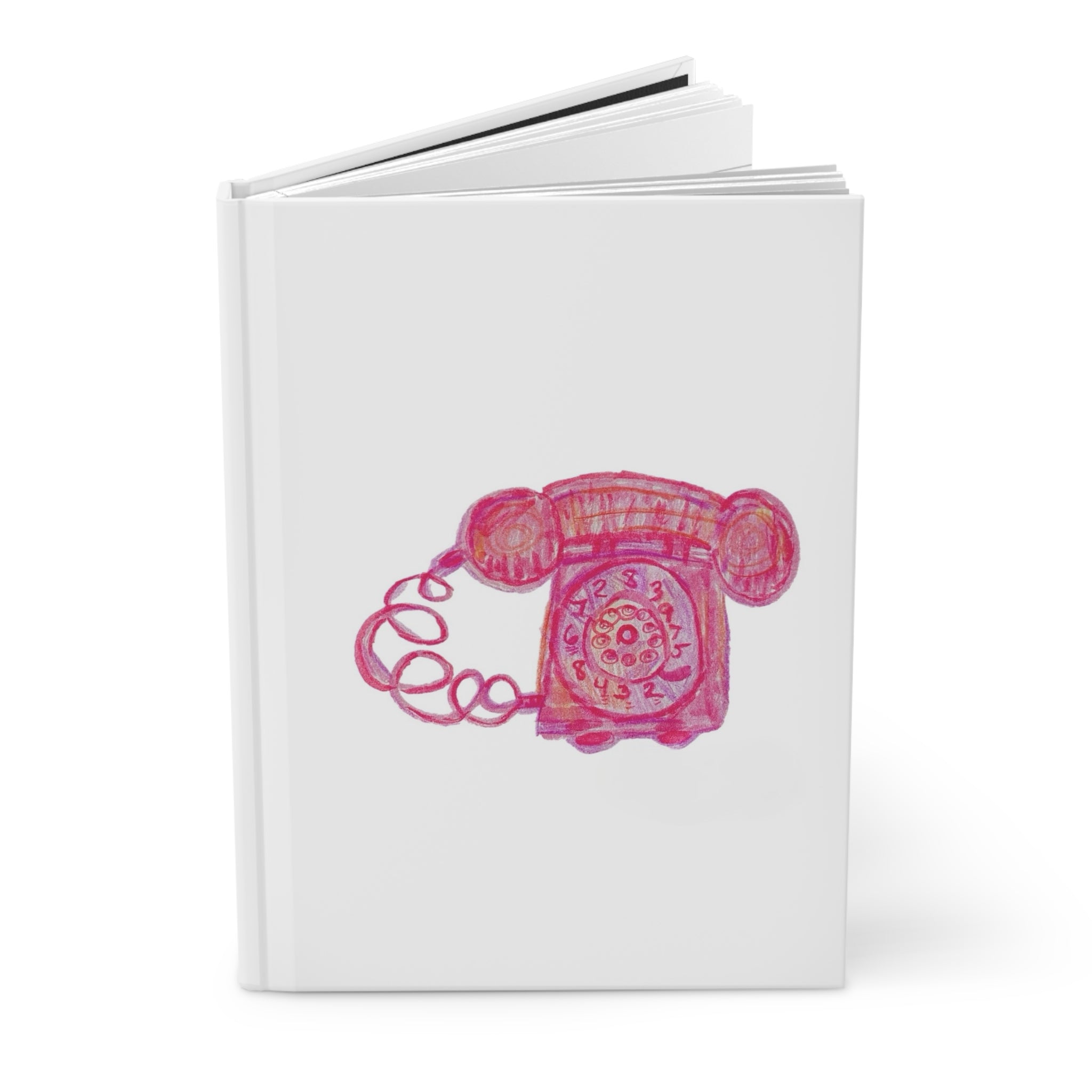 Pink Retro Telephone Hardcover Journal — "Ciao!" Pocket Notebook