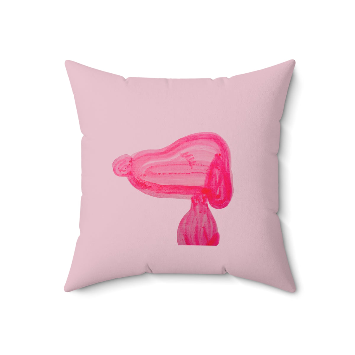 Pink Bubble Gum Pop Art Puppy Dog Square Decorative Throw Pillow -  Dopamine Decorative Pillow for Dog Lovers