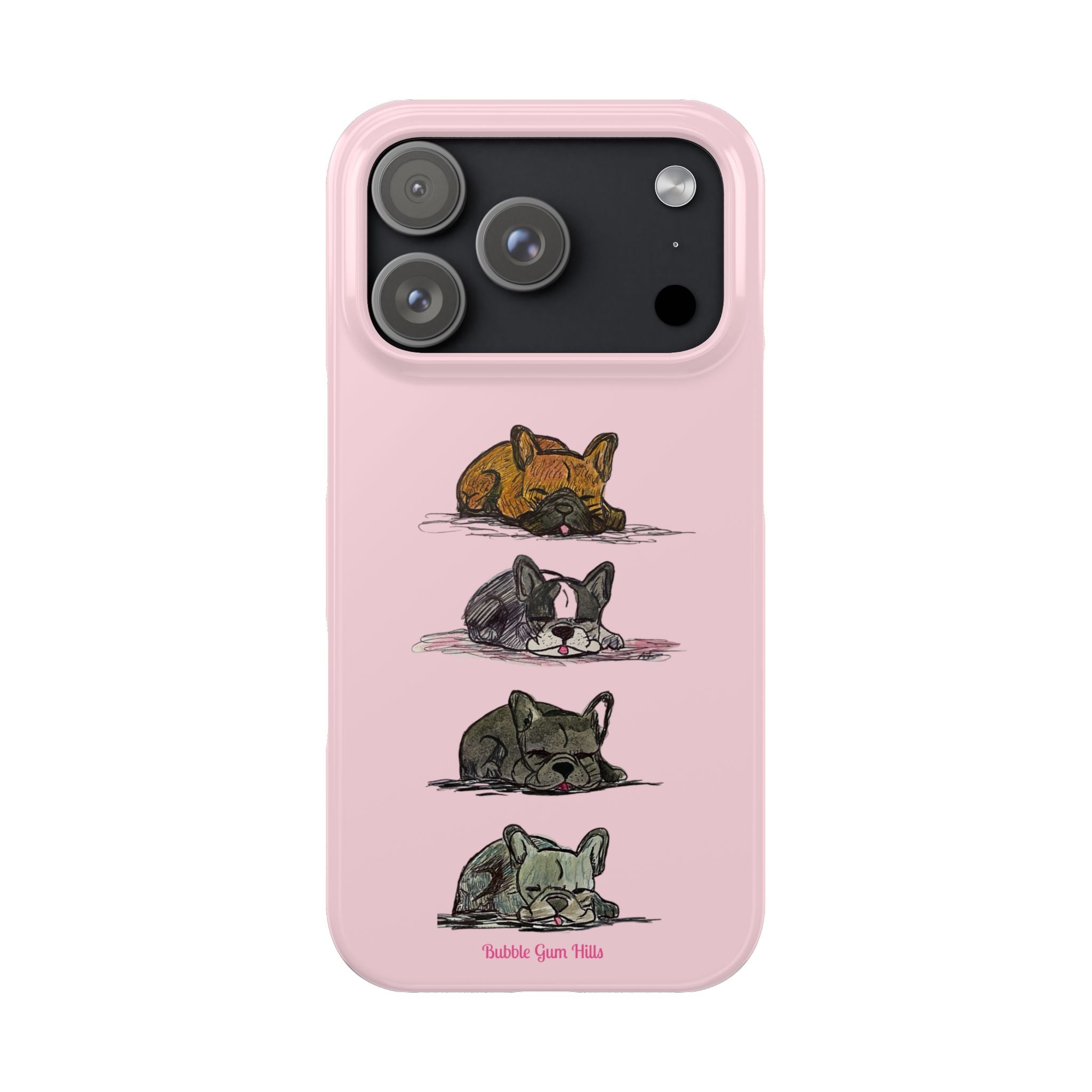 Sleeping French Bulldogs Slim Phone Case — Cute Nap Stack Pet iPhone Cover