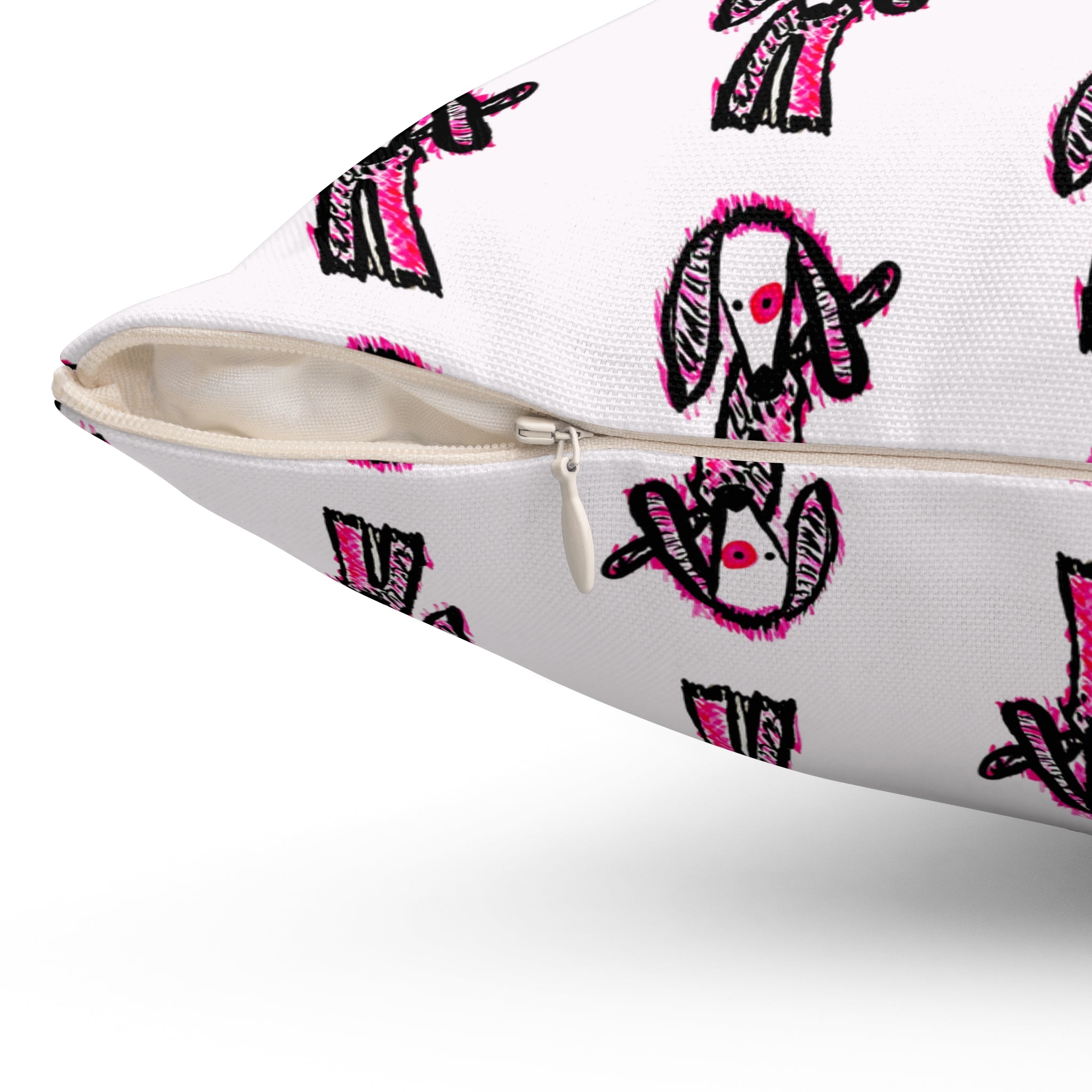 Bubble Gum Pink Puppy Decorative Pillow