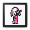 The Pink Pooch Framed Matte Square Canvas Wall Art  10" x10"
