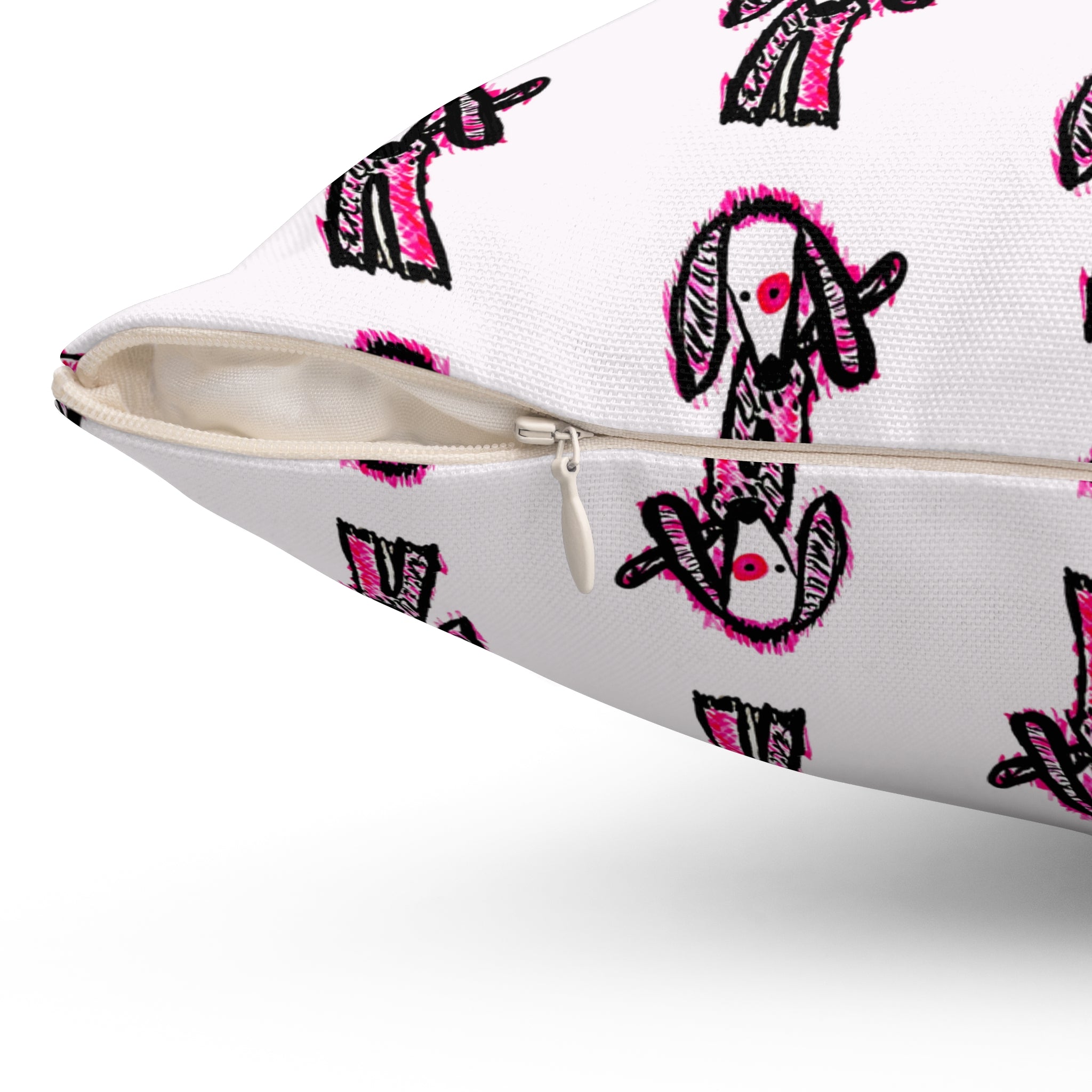 Bubble Gum Pink Puppy Decorative Pillow