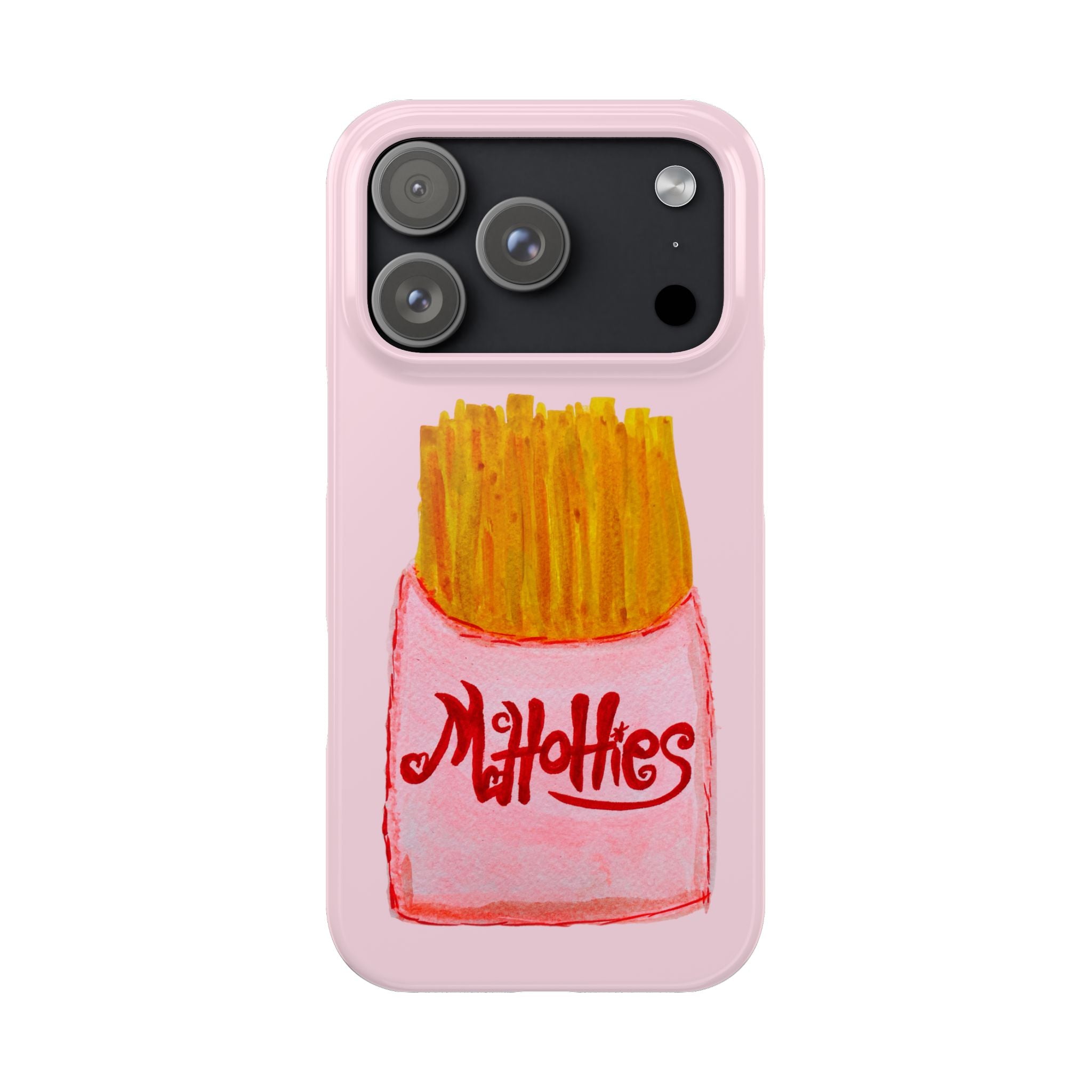Pink French Fry Phone Case — Cute Fun 'McHotties' Snack Art Slim Case