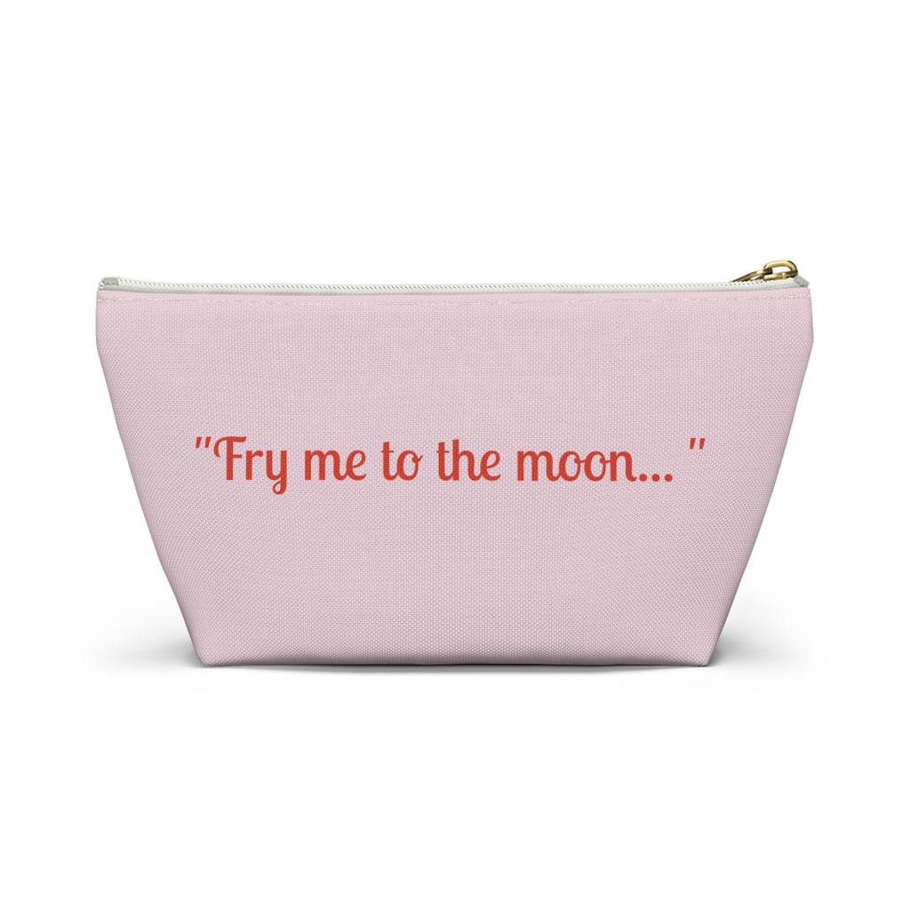 Cute Pink Fun French Fry Makeup Accessories Pouch Zipper Bag Day or Travel Small & Large
