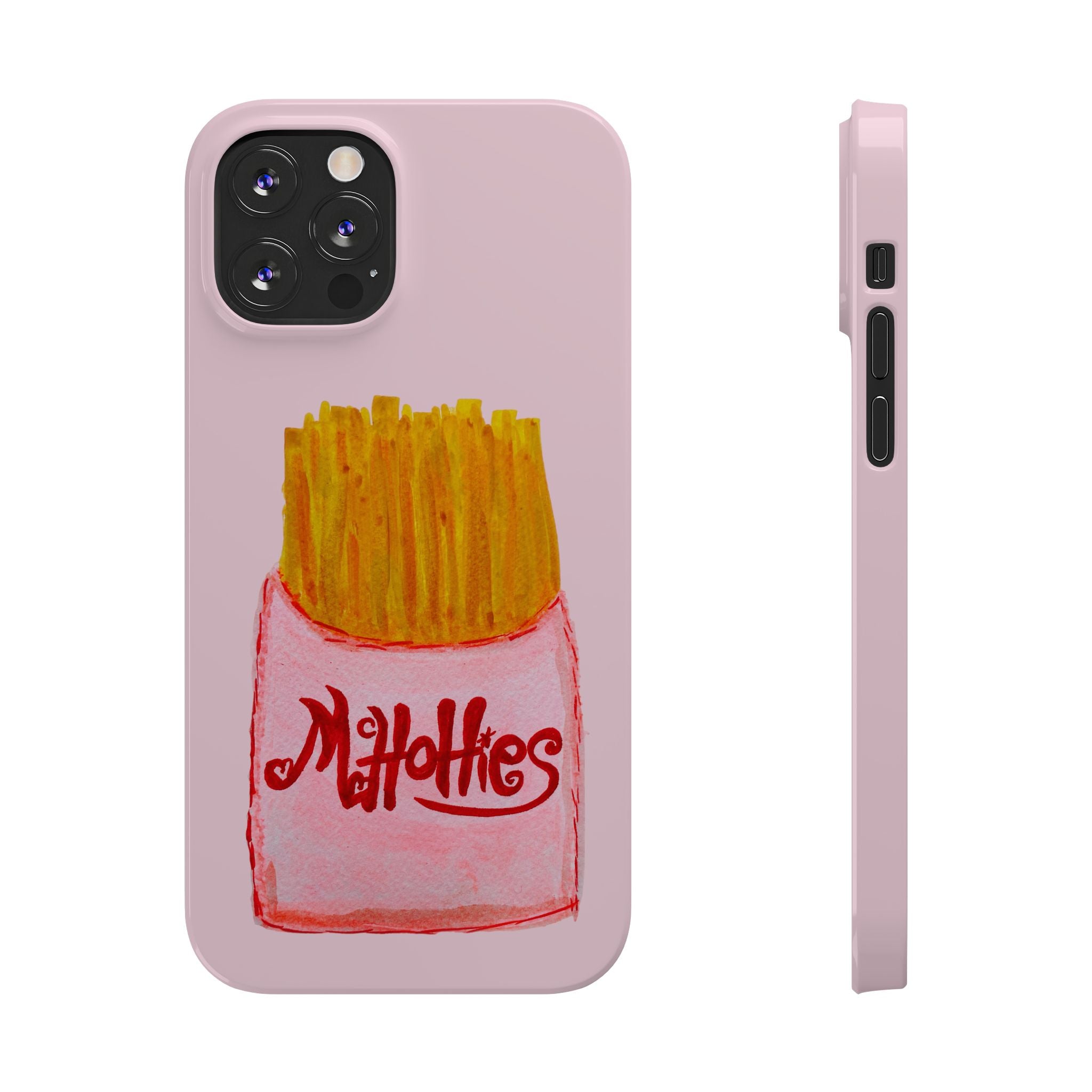 Pink French Fry Phone Case — Cute Fun 'McHotties' Snack Art Slim Case