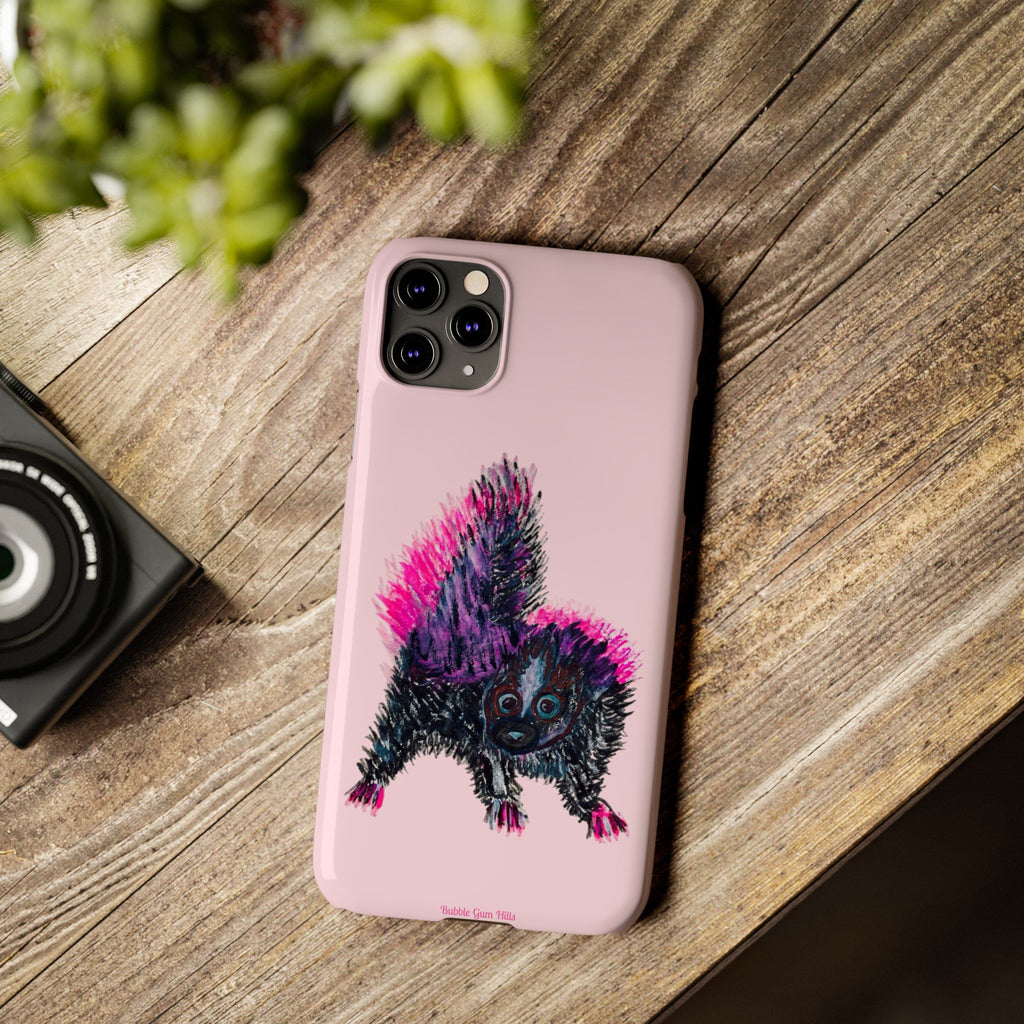 Pink Baby Punk Skunk Slim Mobile Phone Case — Cute Retro Animal Phone Cover